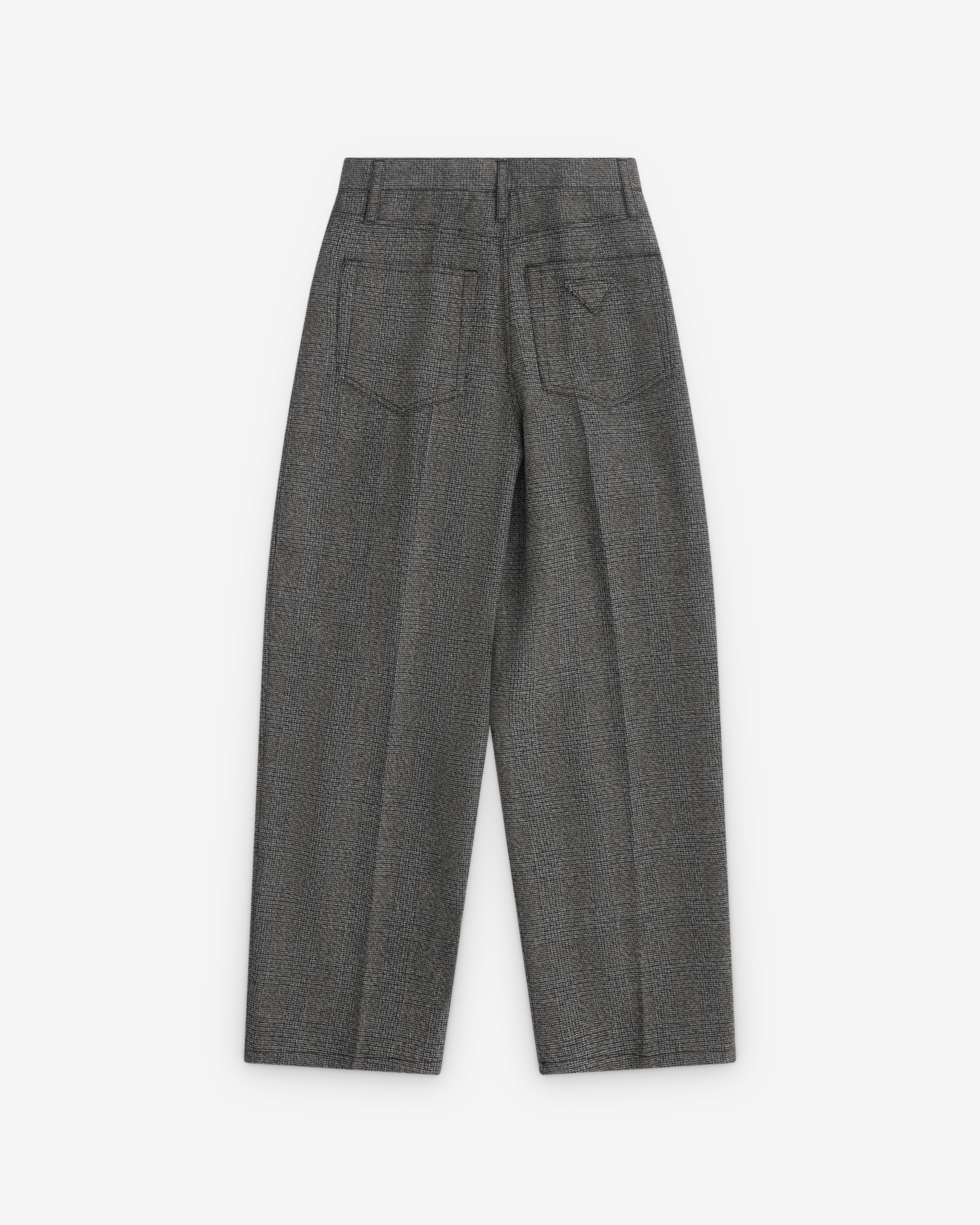 Prada - Women’s Wool Check Trousers - (Grey) - Image 2