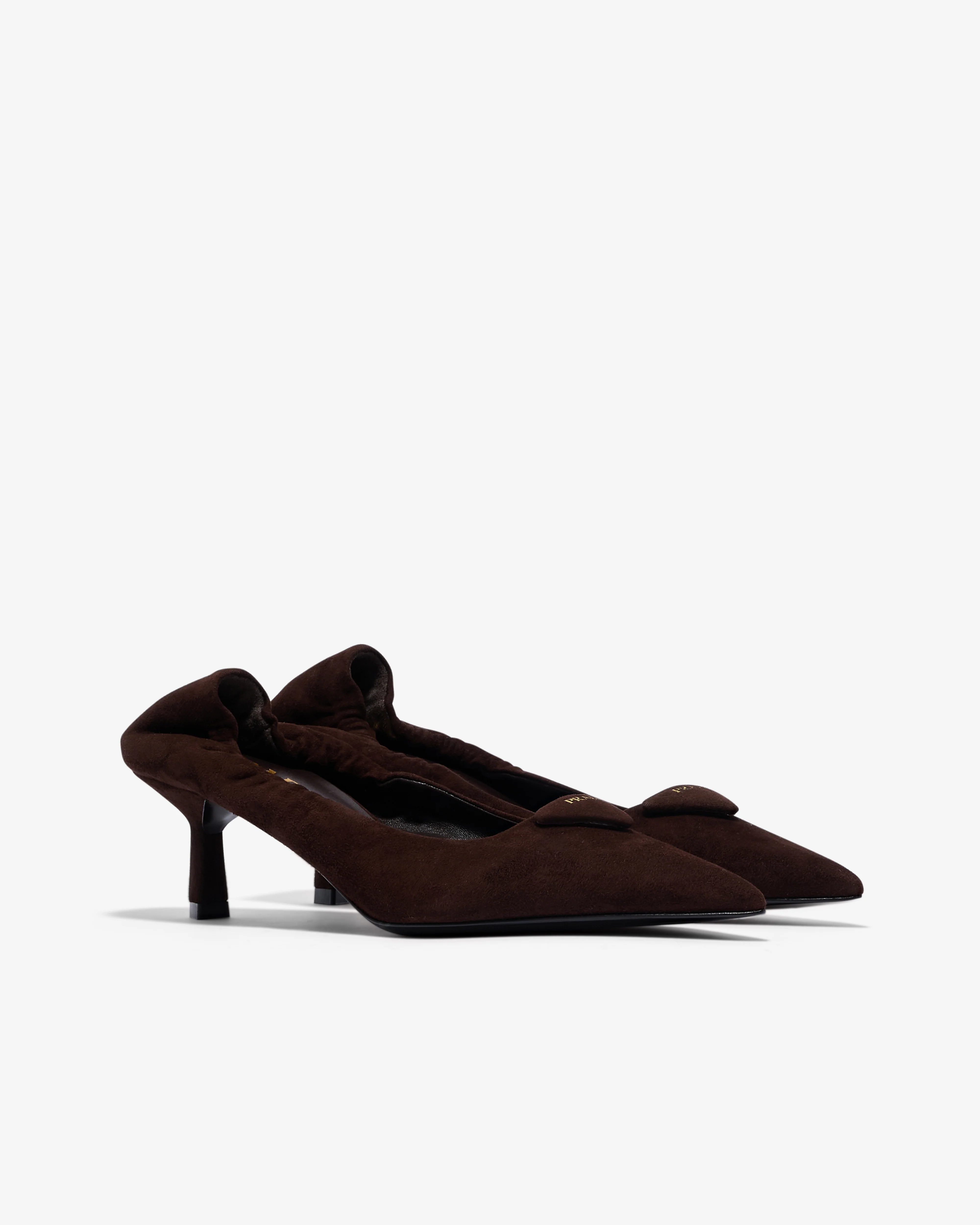 Prada - Women’s Suede Pumps - (Cocoa Brown) - Image 3