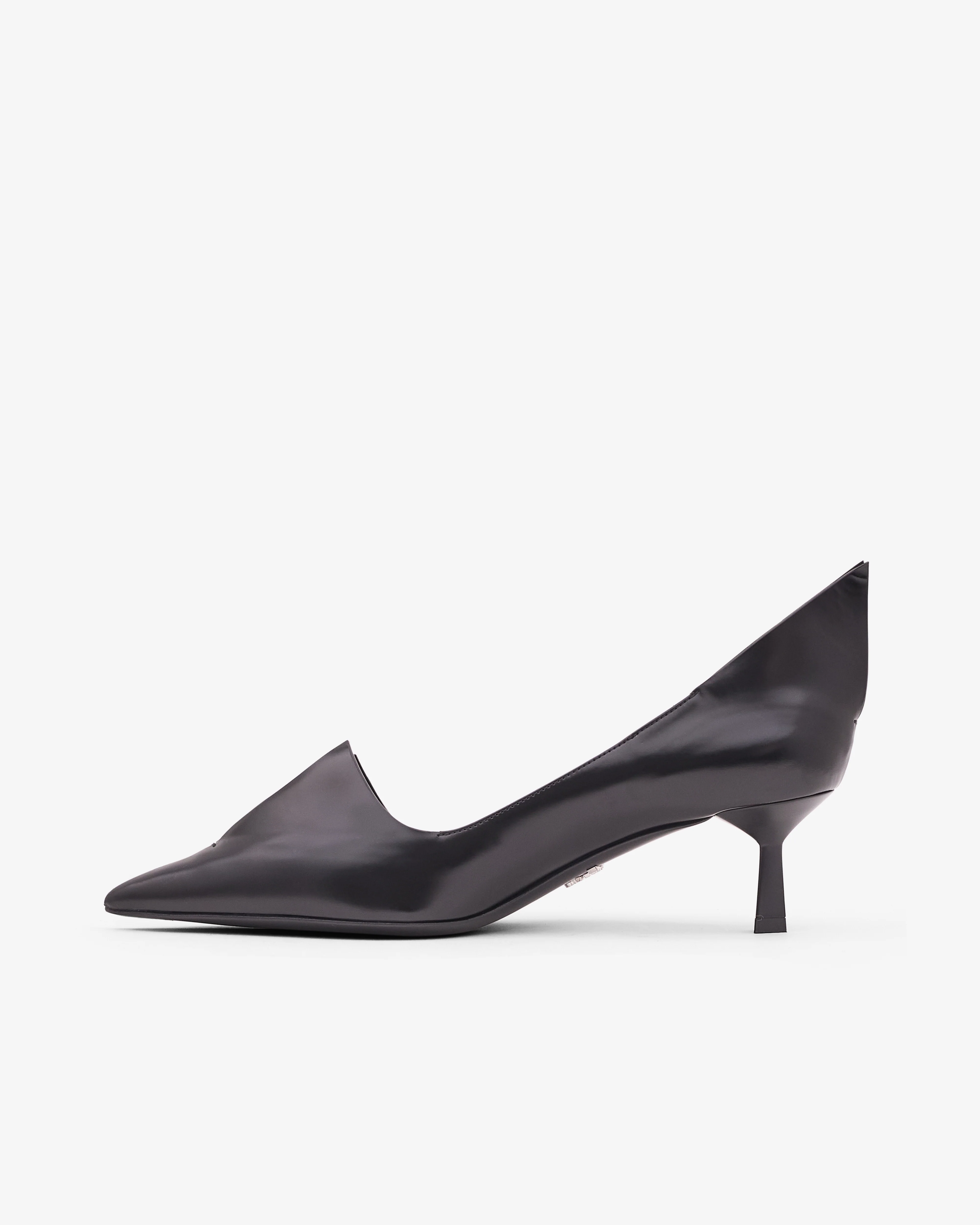Prada - Women's Brushed Leather Pumps - (Black) - Image 2