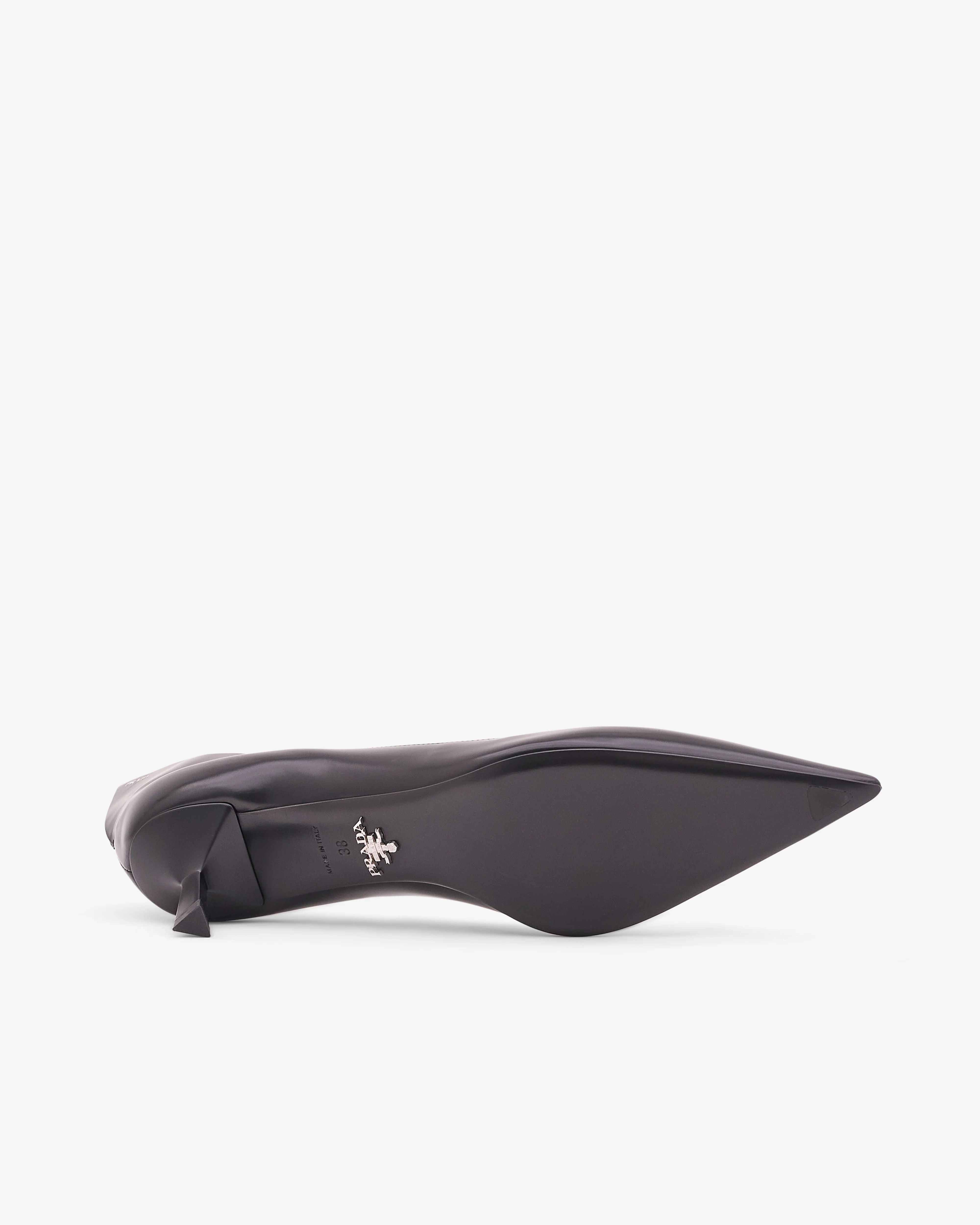 Prada - Women's Brushed Leather Pumps - (Black) - Image 6