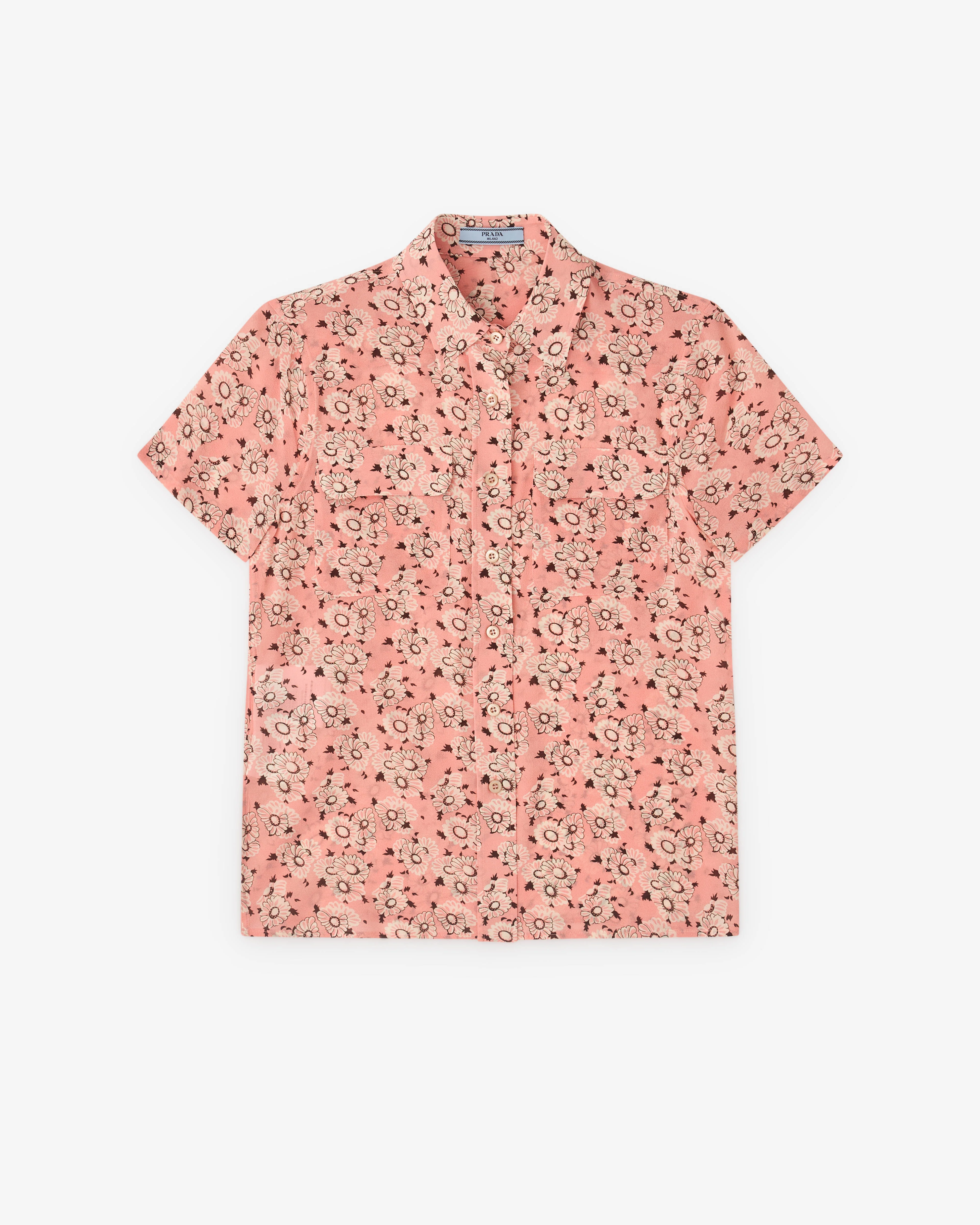 Prada - Women’s Floral Silk Shirt - (Pink)