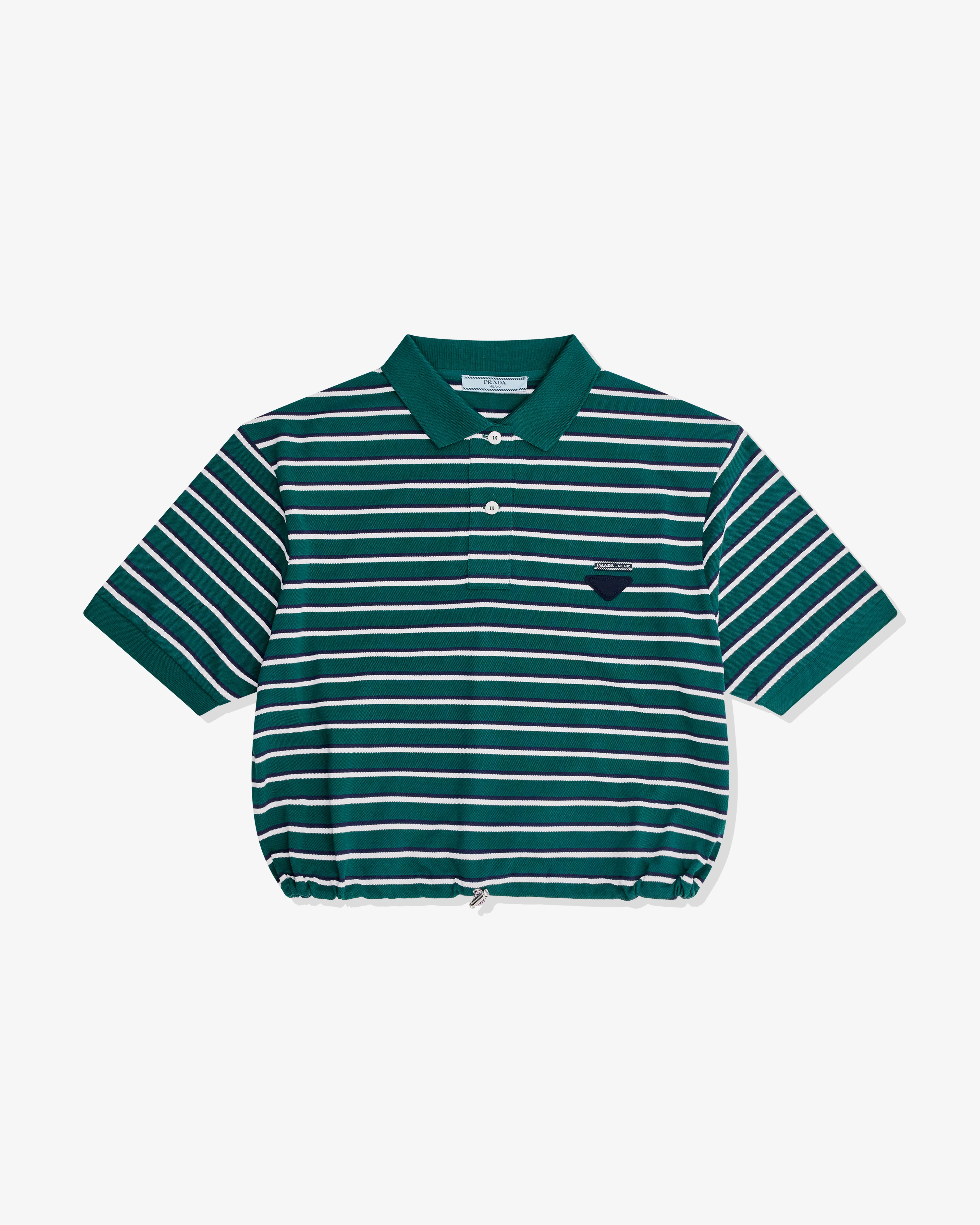 Prada - Women’s Striped Polo - (Emerald/Blue)