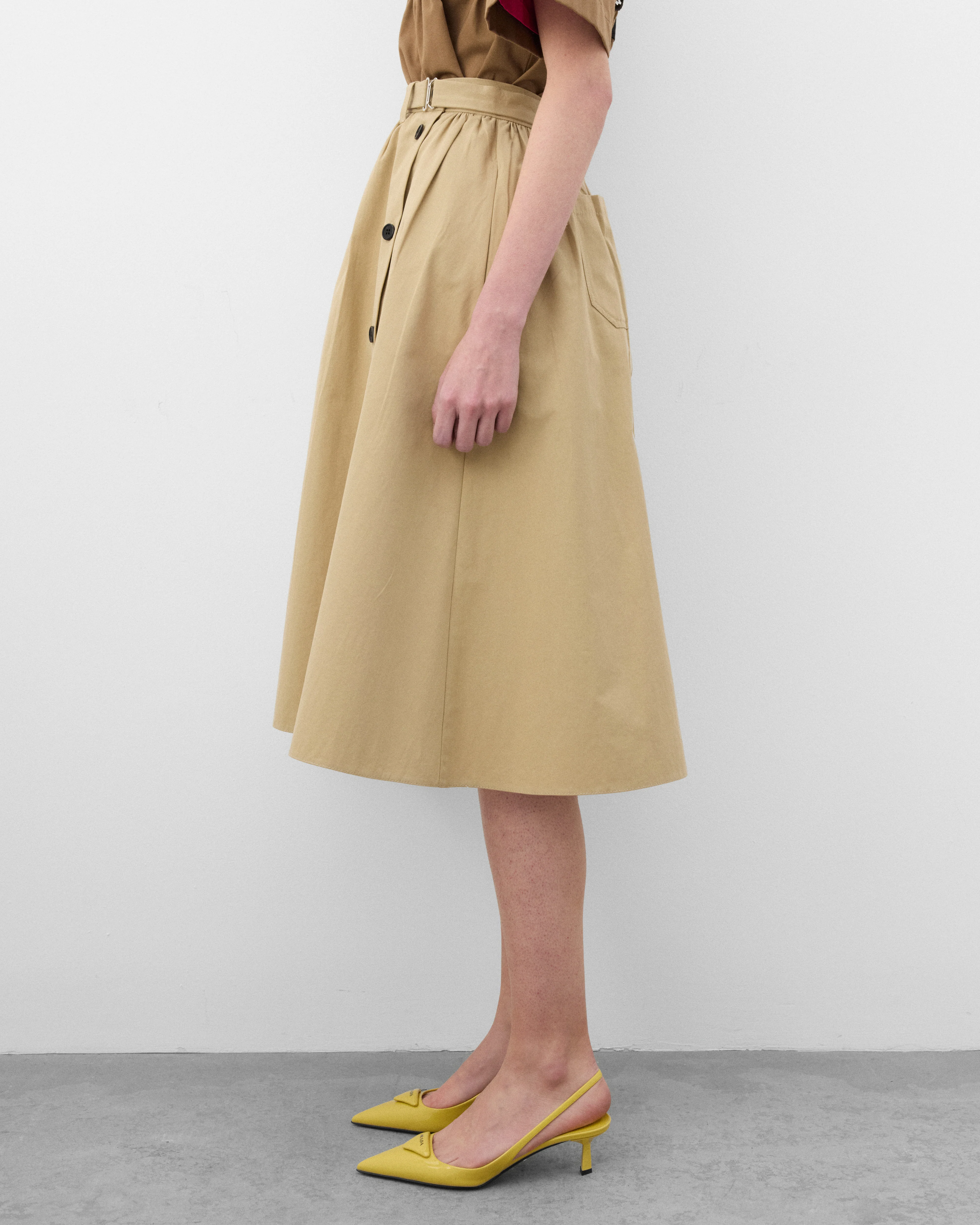 Prada - Women's Skirt With Belt - (Beige) - Image 4