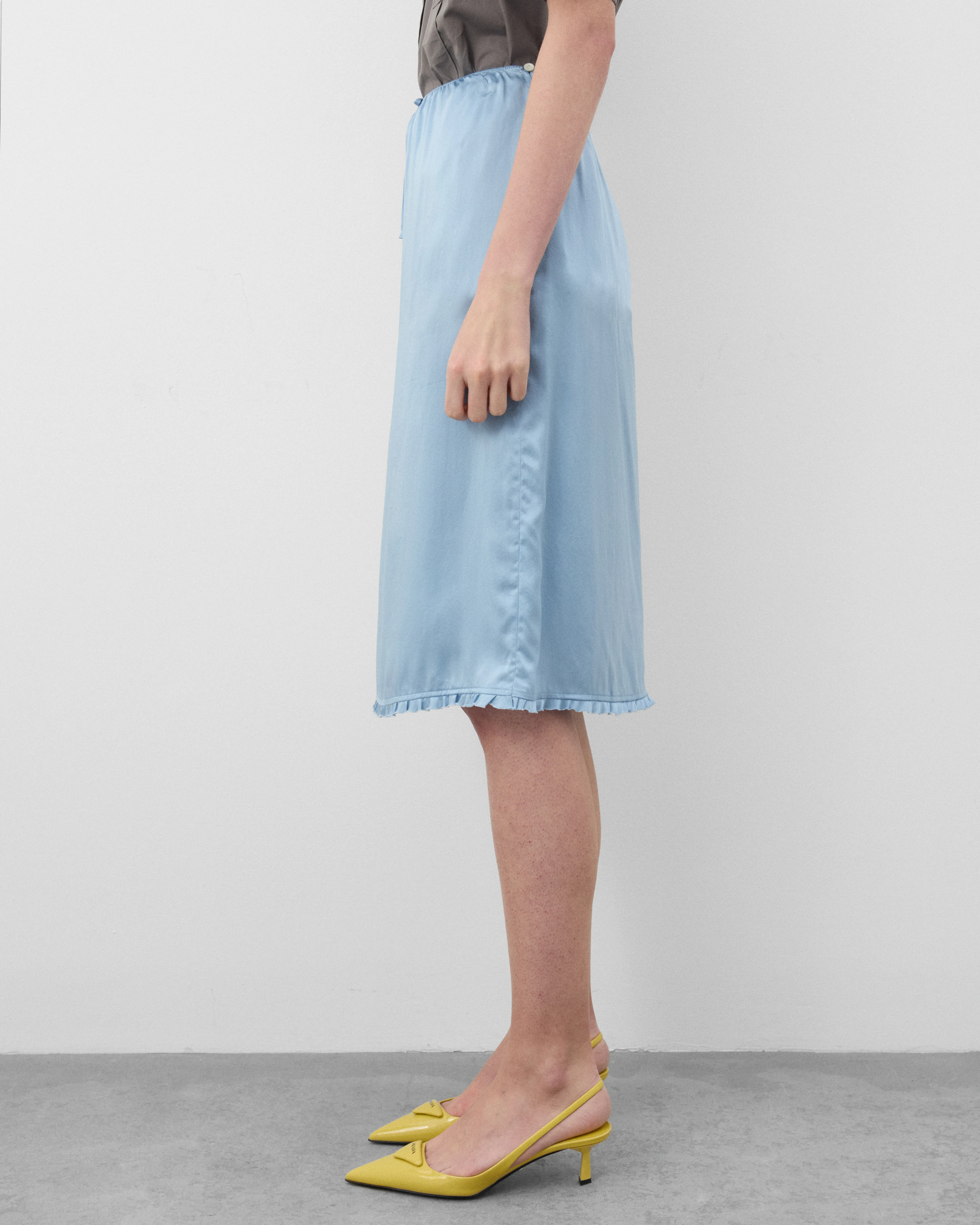 Prada - Women's Prada Drawstring Trim Slip - (Blue) - Image 4