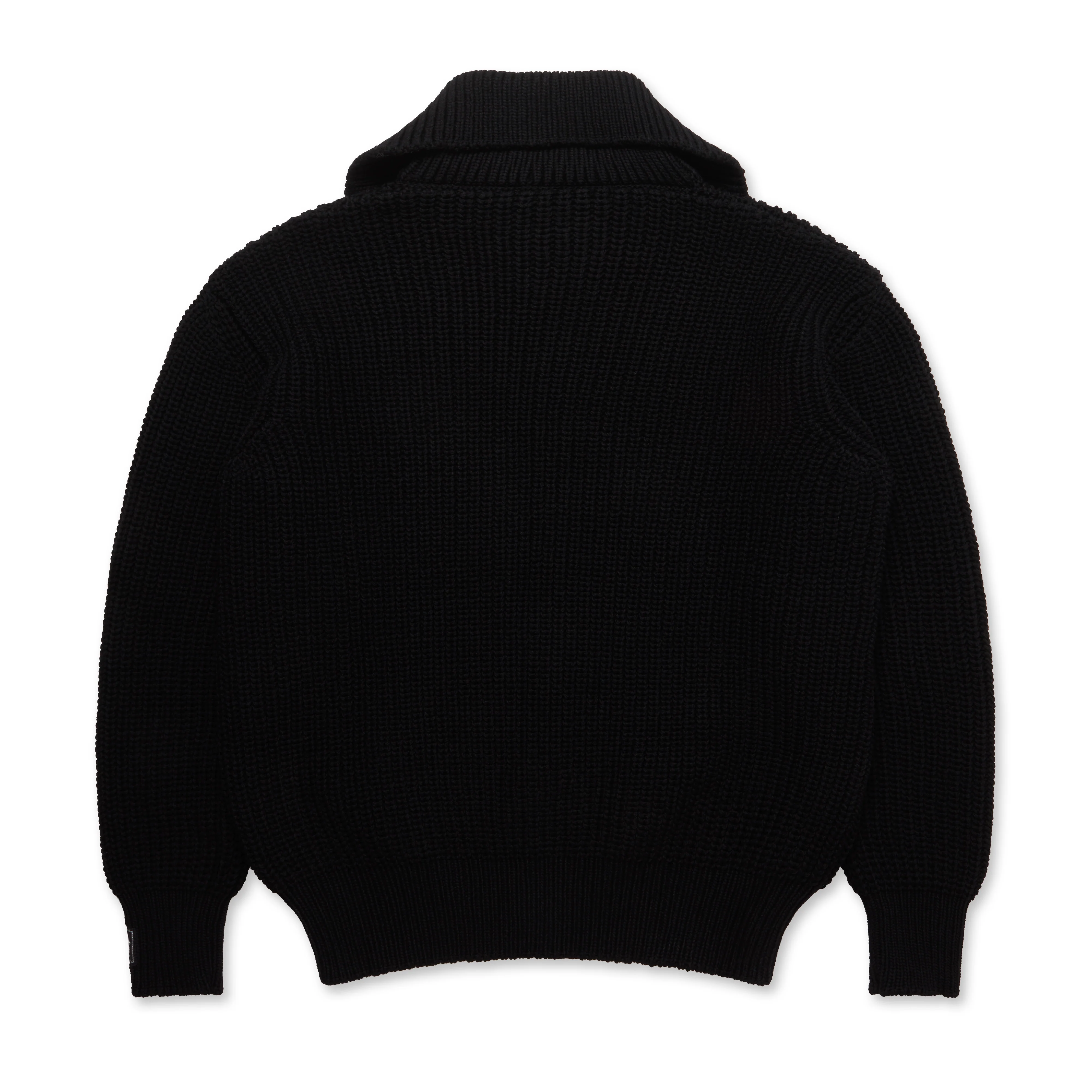 Raf Simons - Men’s Bulky Knit Turtleneck Cardigan - (Black) - Image 2