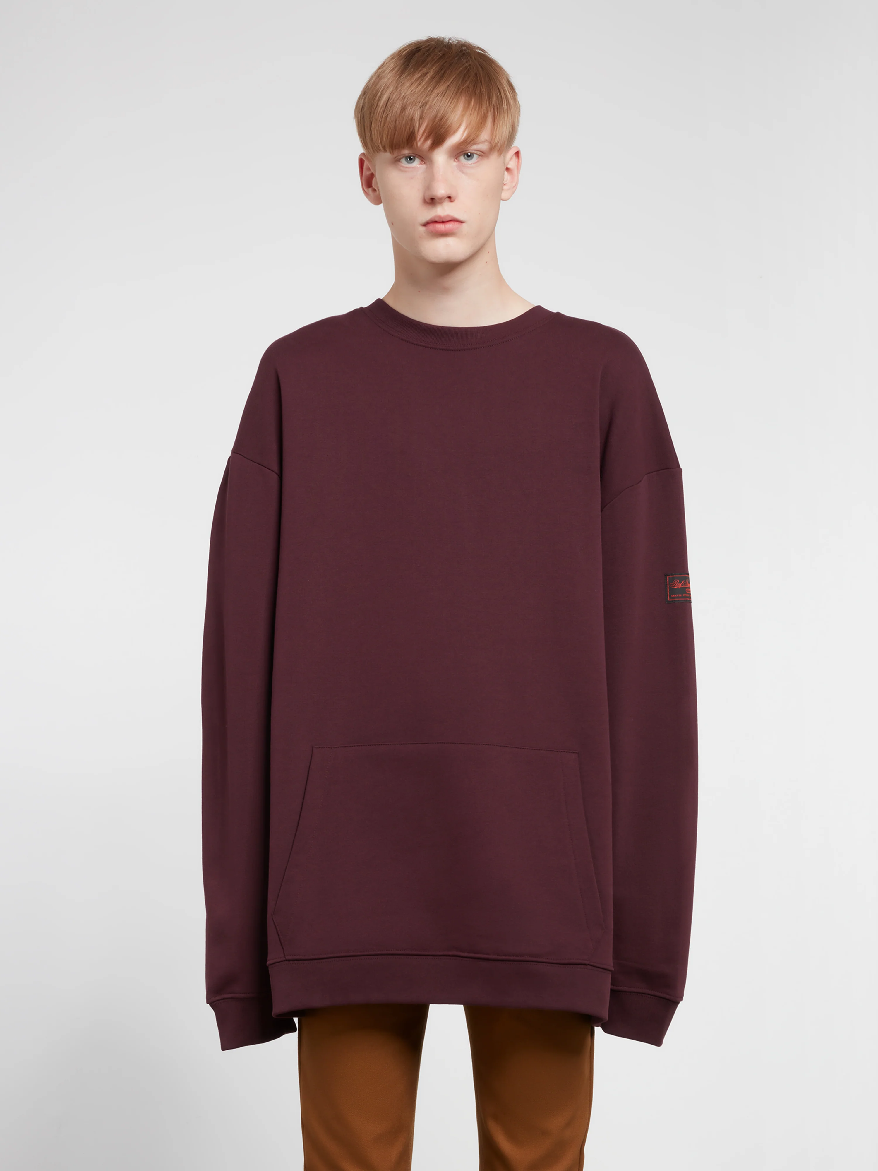 Raf Simons - Men’s Regular Fit Knot Hoodie - (Dark Aubergine) - Image 3