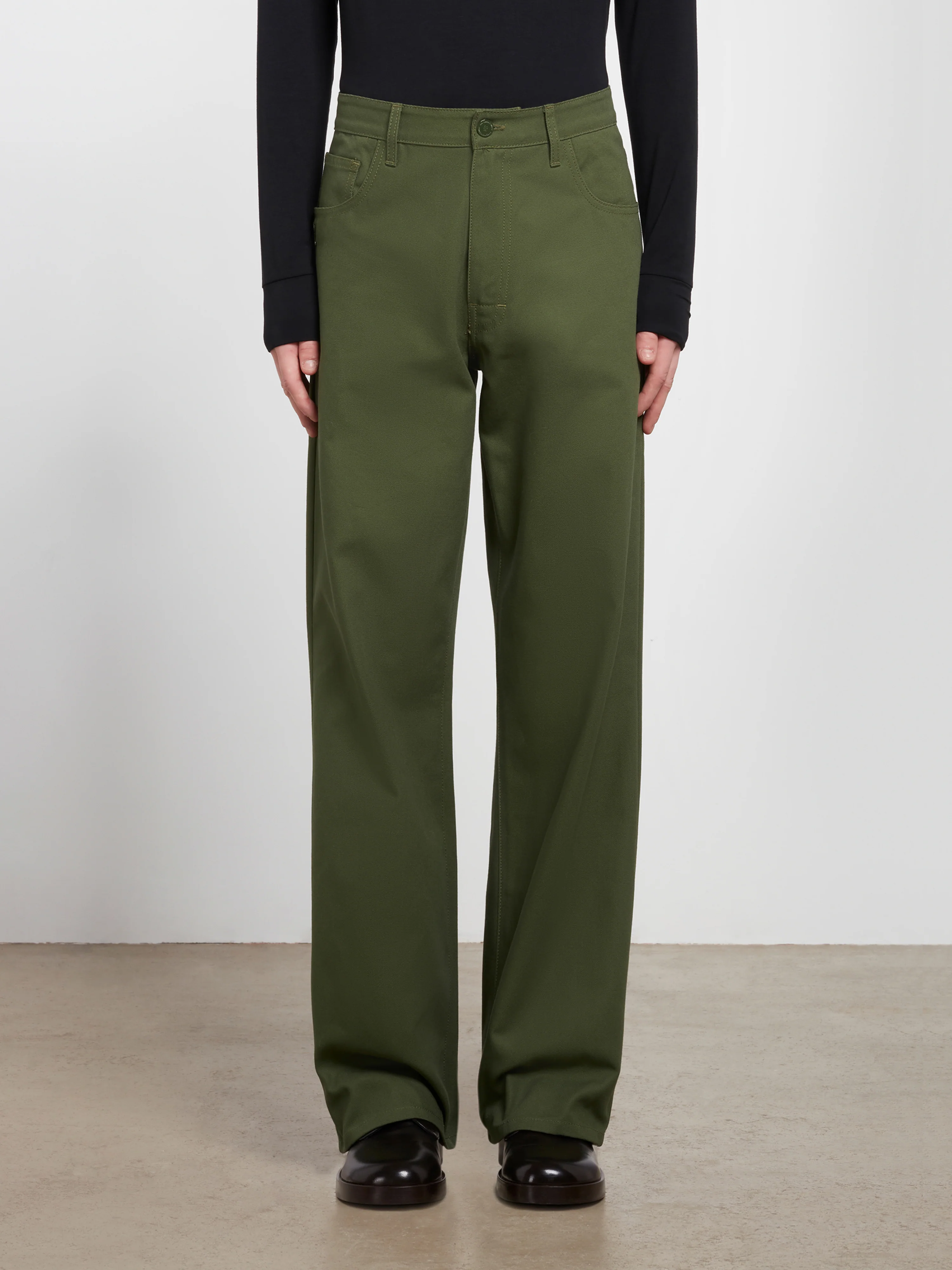 Raf Simons - Men’s Wide Fit Denim Workwear Pants - (Khaki) - Image 2