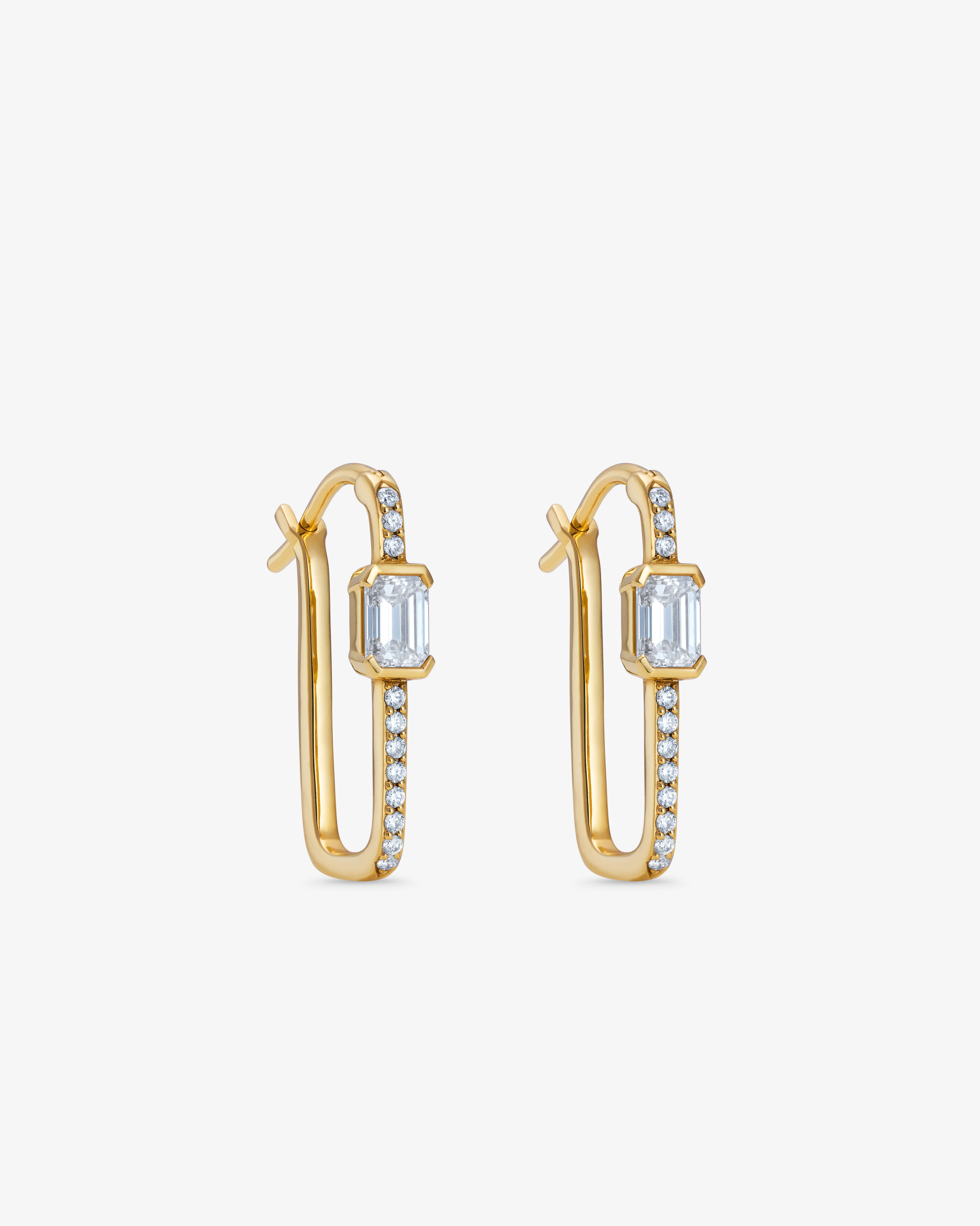 Raphaele Canot - Emerald Cut Link Earrings - (Yellow Gold)
