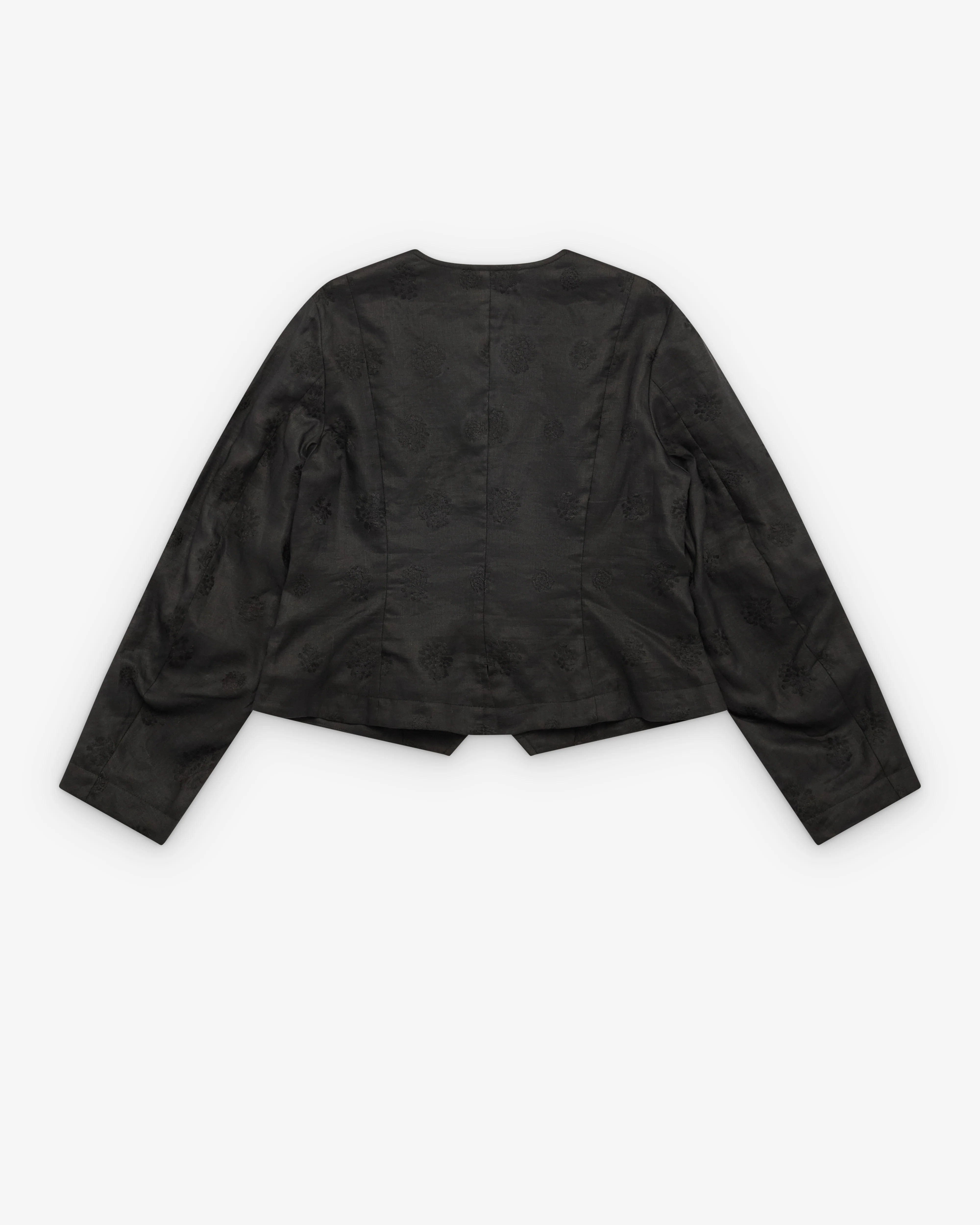 Renli Su - Women's Cropped Collarless Jacket - (Black) - Image 2