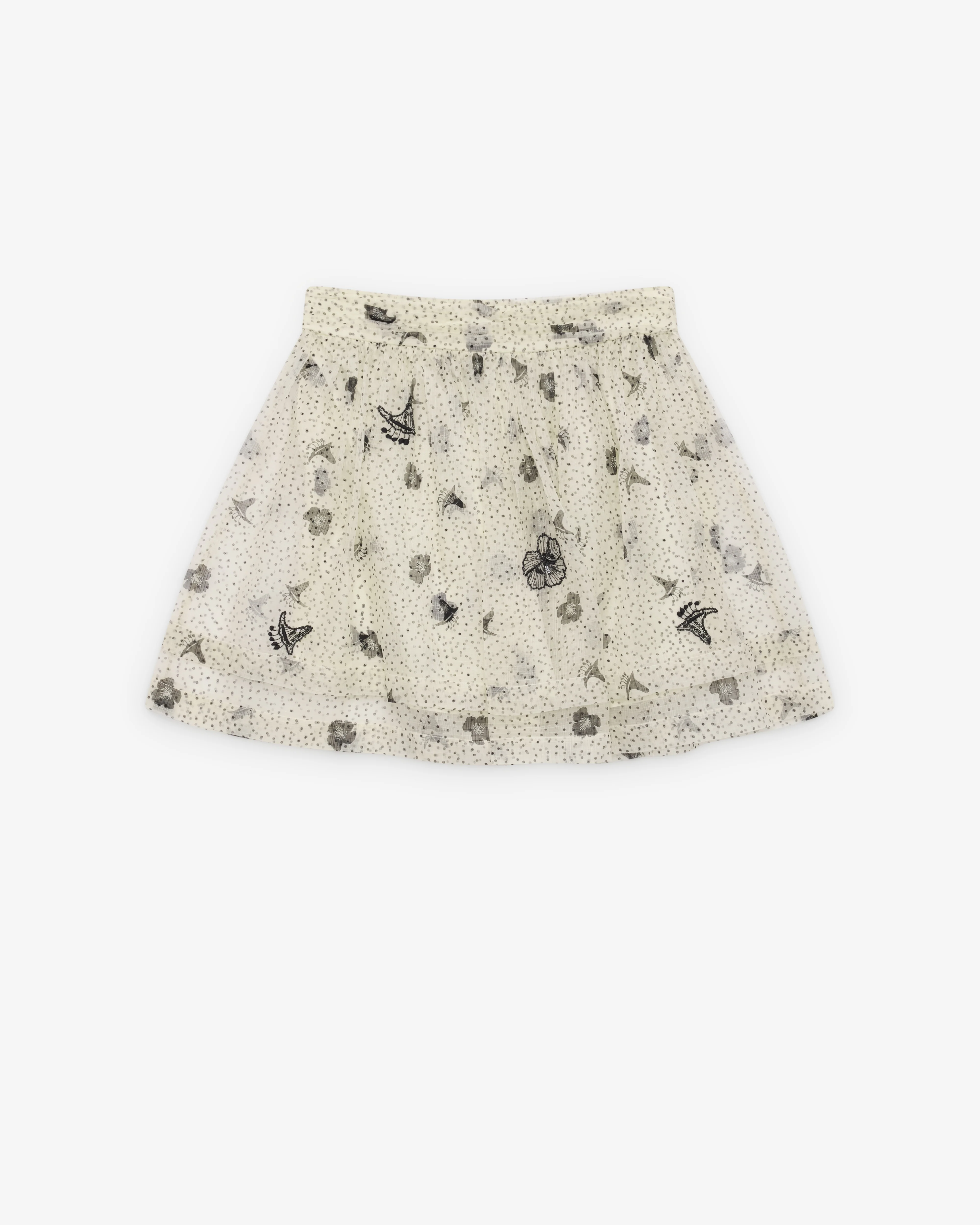 Renli Su - Women's Silk Skirt - (Rice White/Multi)