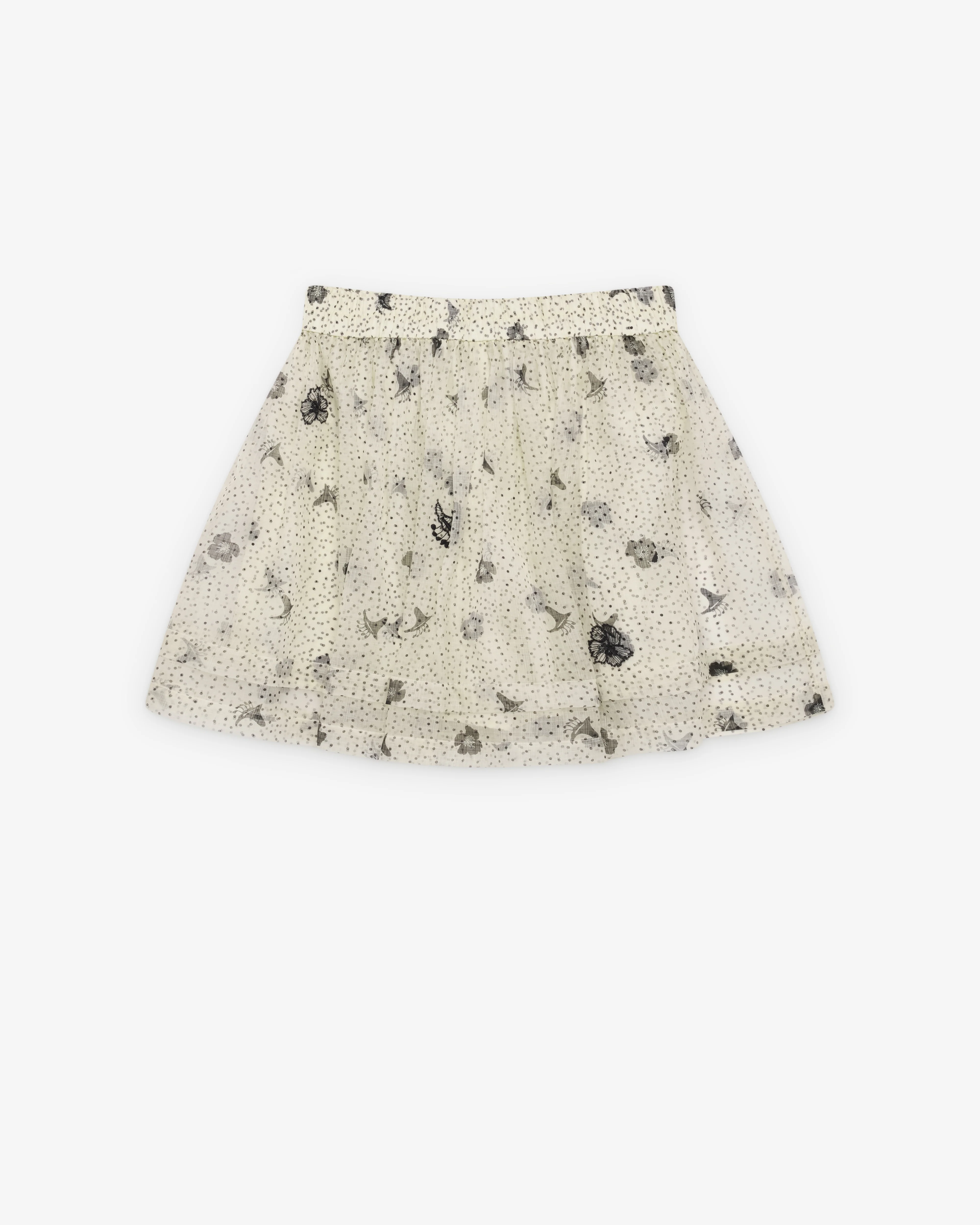 Renli Su - Women's Silk Skirt - (Rice White/Multi) - Image 2