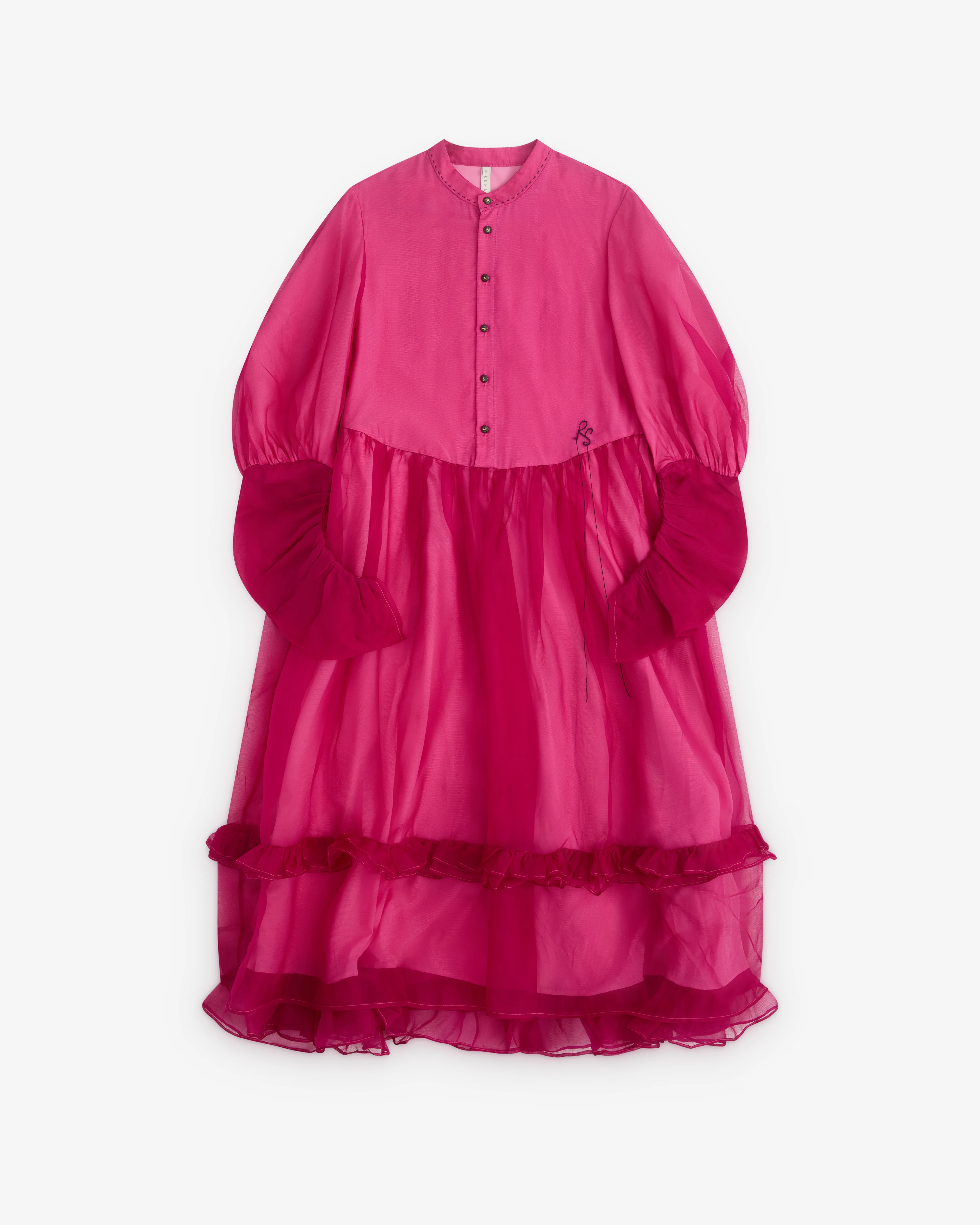 Renli Su - Women’s Silk Dress - (Rose Red)