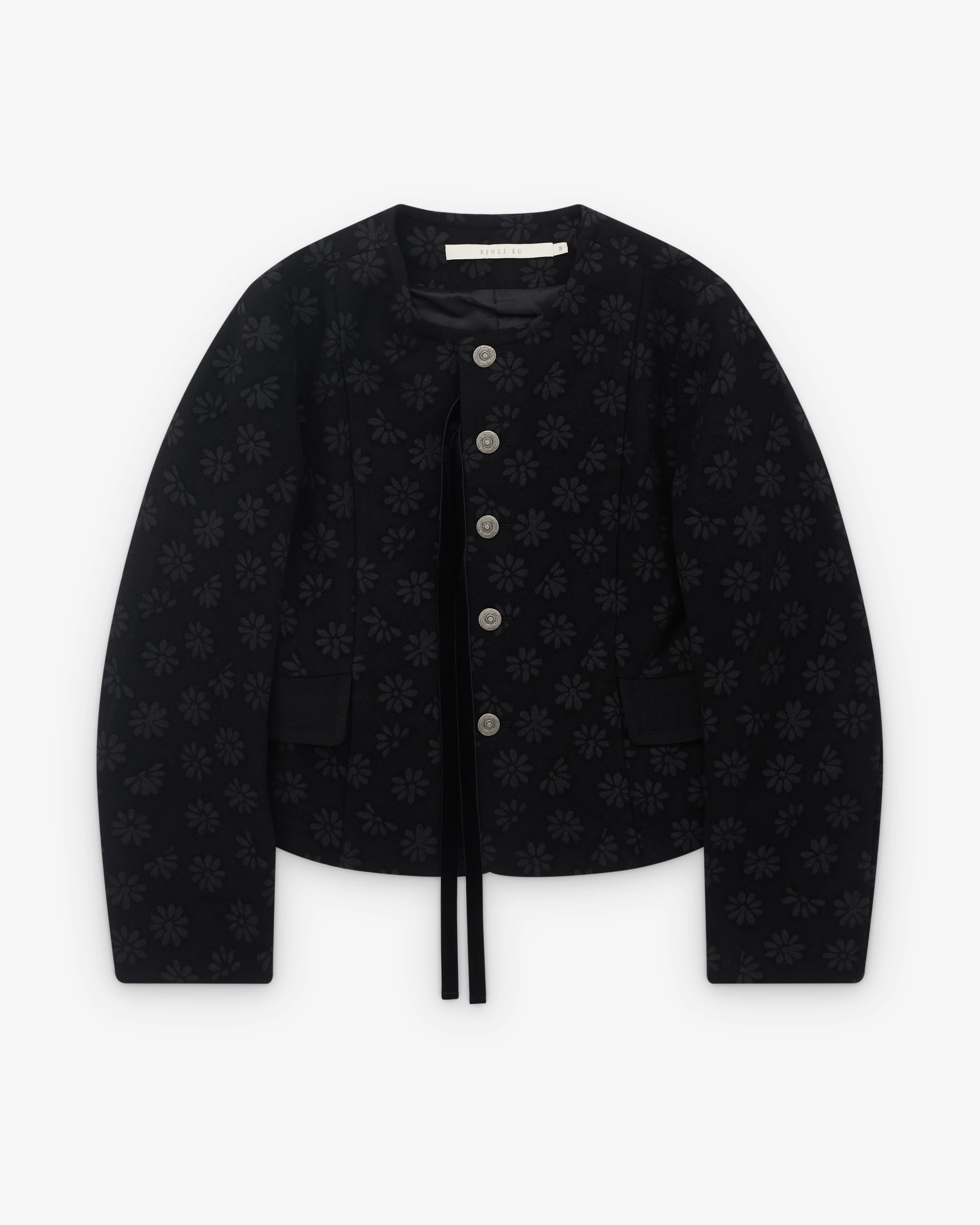 Renli Su - Women’s Floral Print Jacket - (Black)