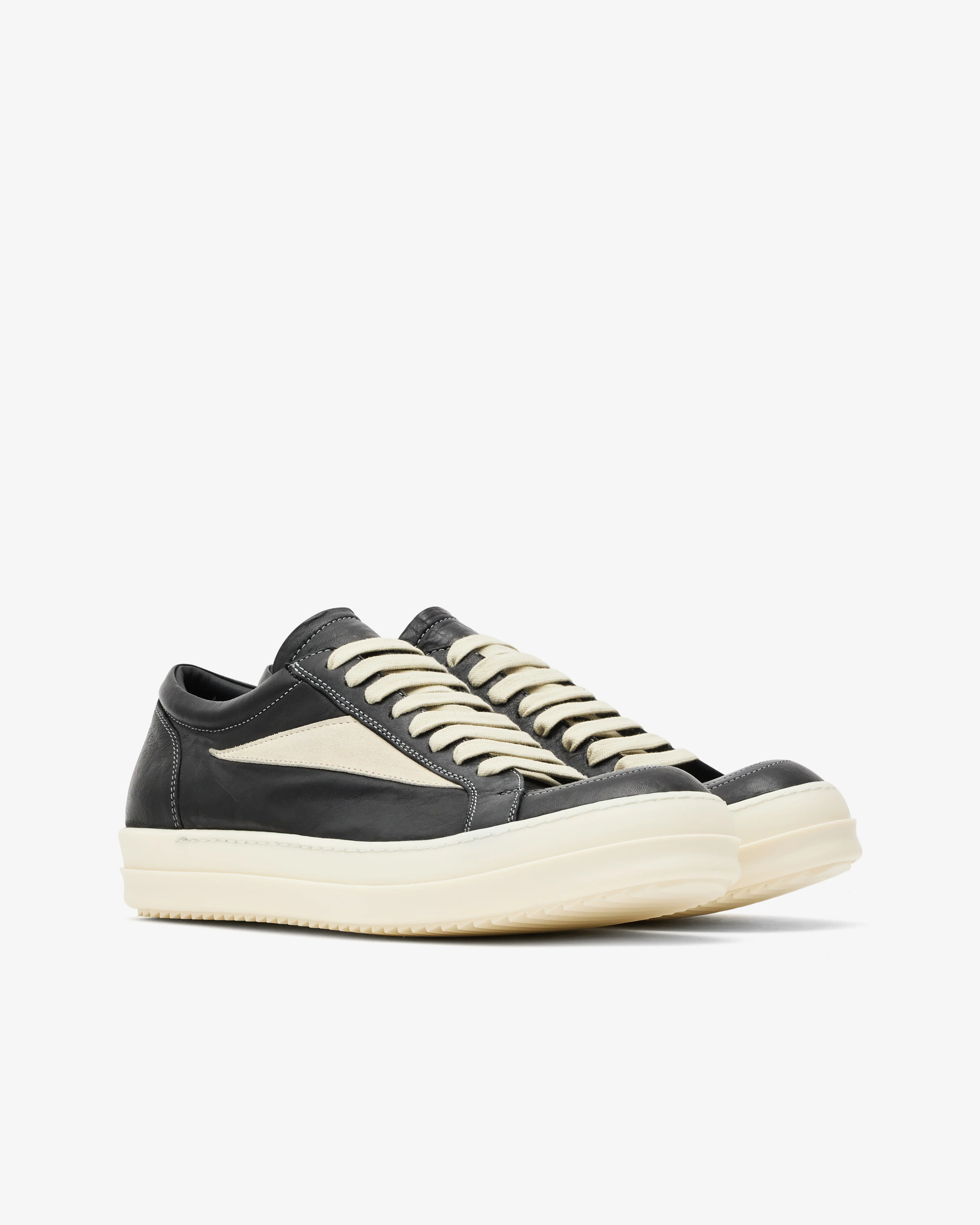 Rick Owens - Men's Vintage Sneaks - (Black/White) - Image 3
