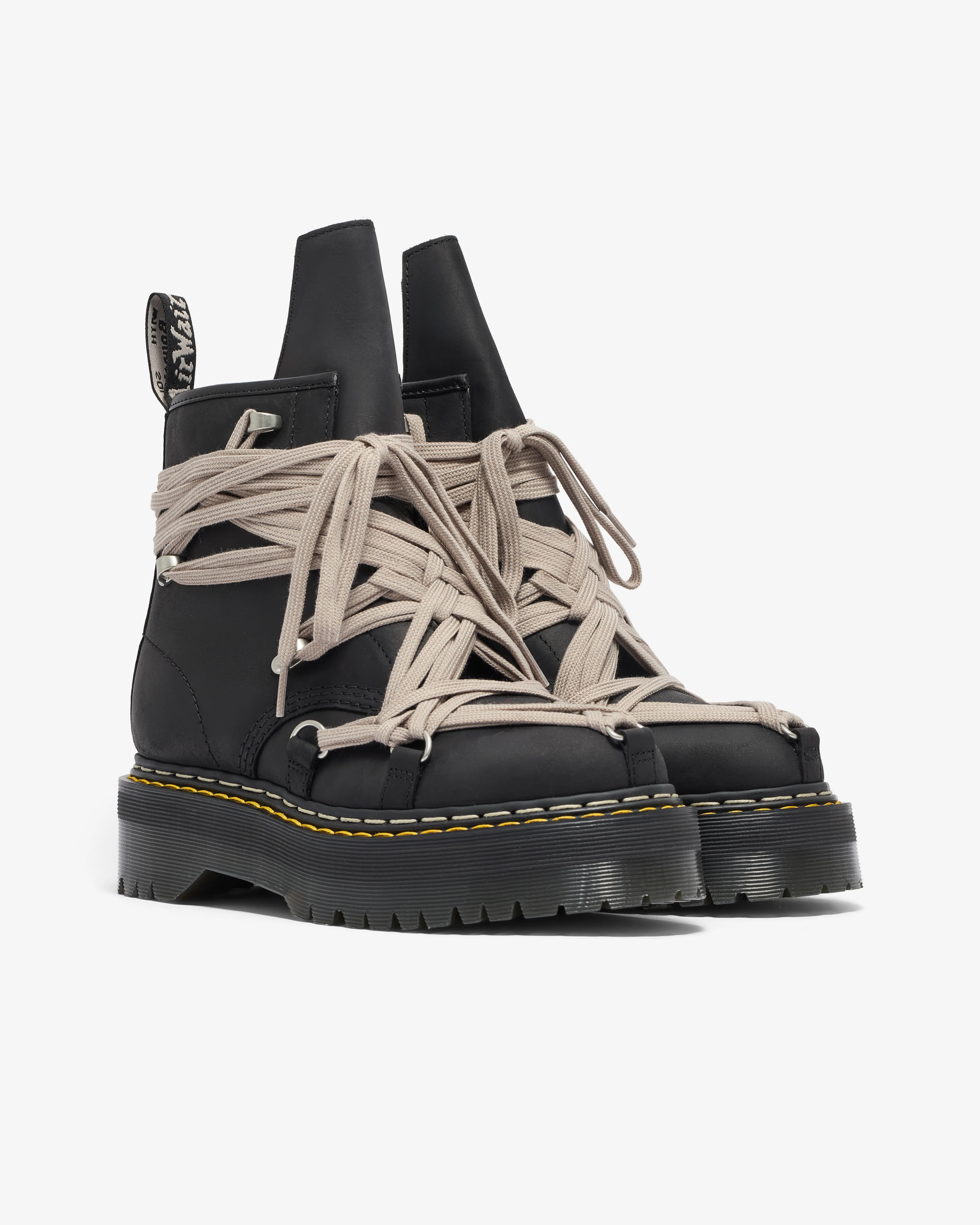 Rick Owens - 1460 Quad Sole MegalaceĀ® Boot - (Black) - Image 2