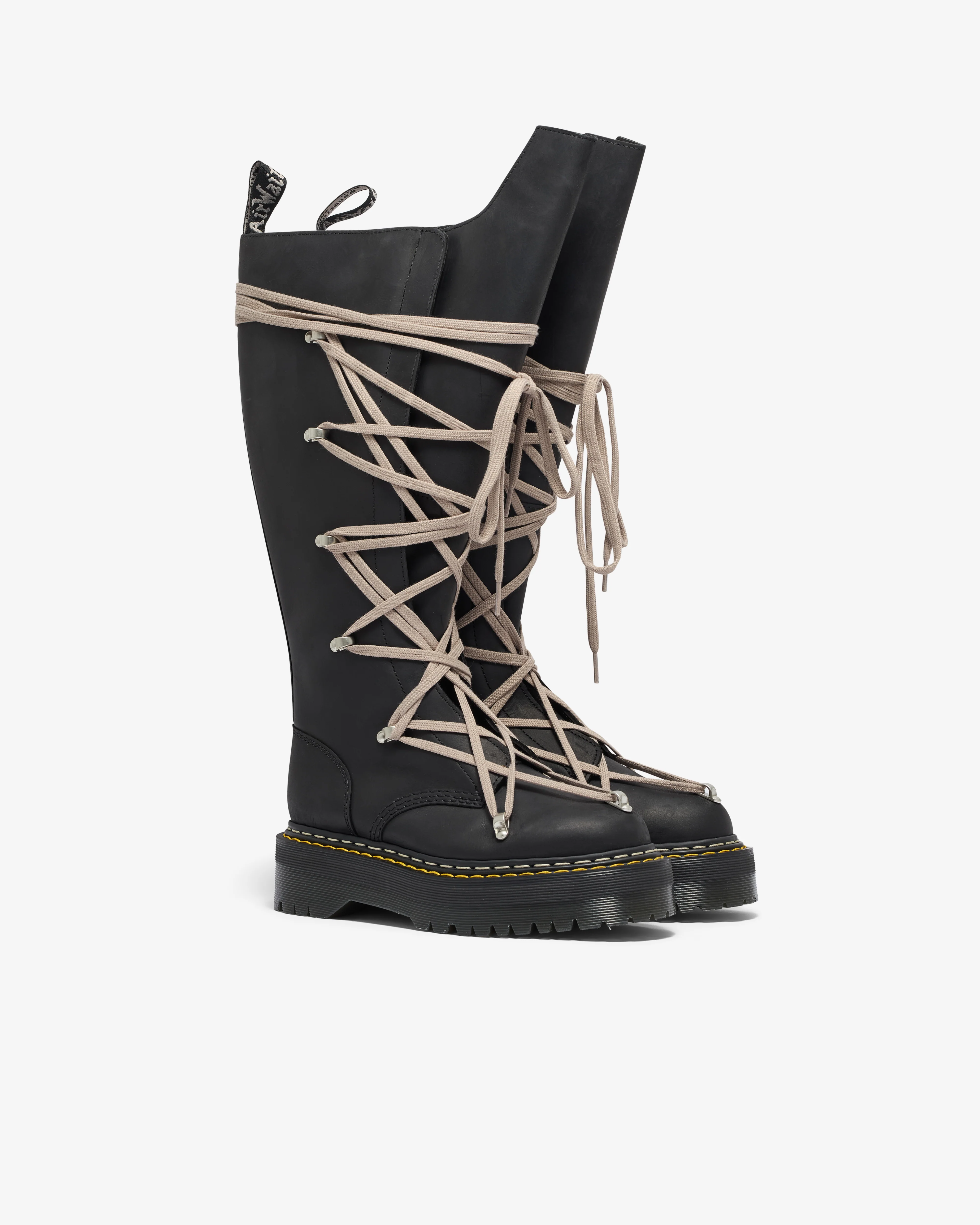 Rick Owens - 1B60 Quad Sole Pentalace Boot - (Black) - Image 2