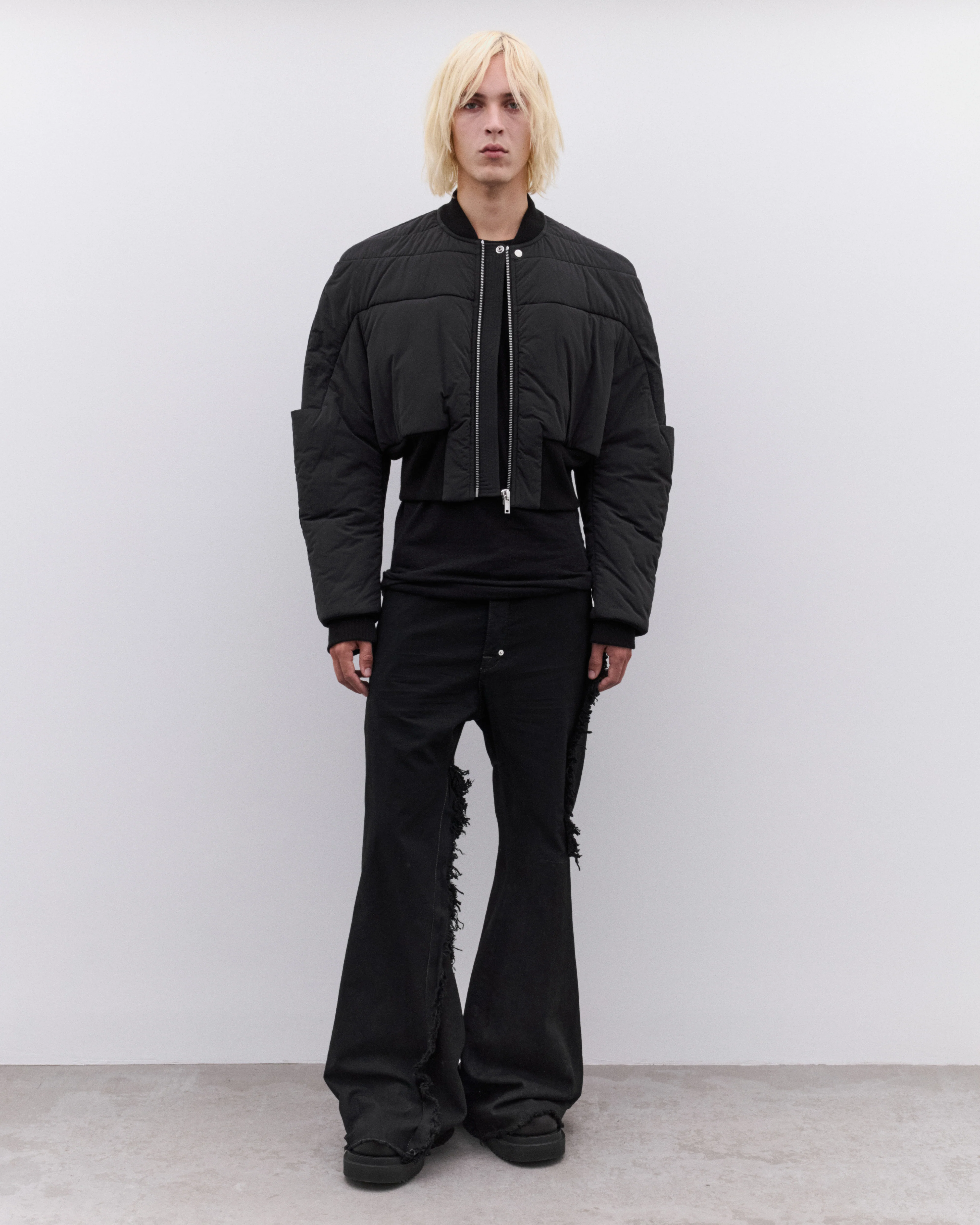 Rick Owens - Men’s Woven Down Bomber - (Black) - Image 6