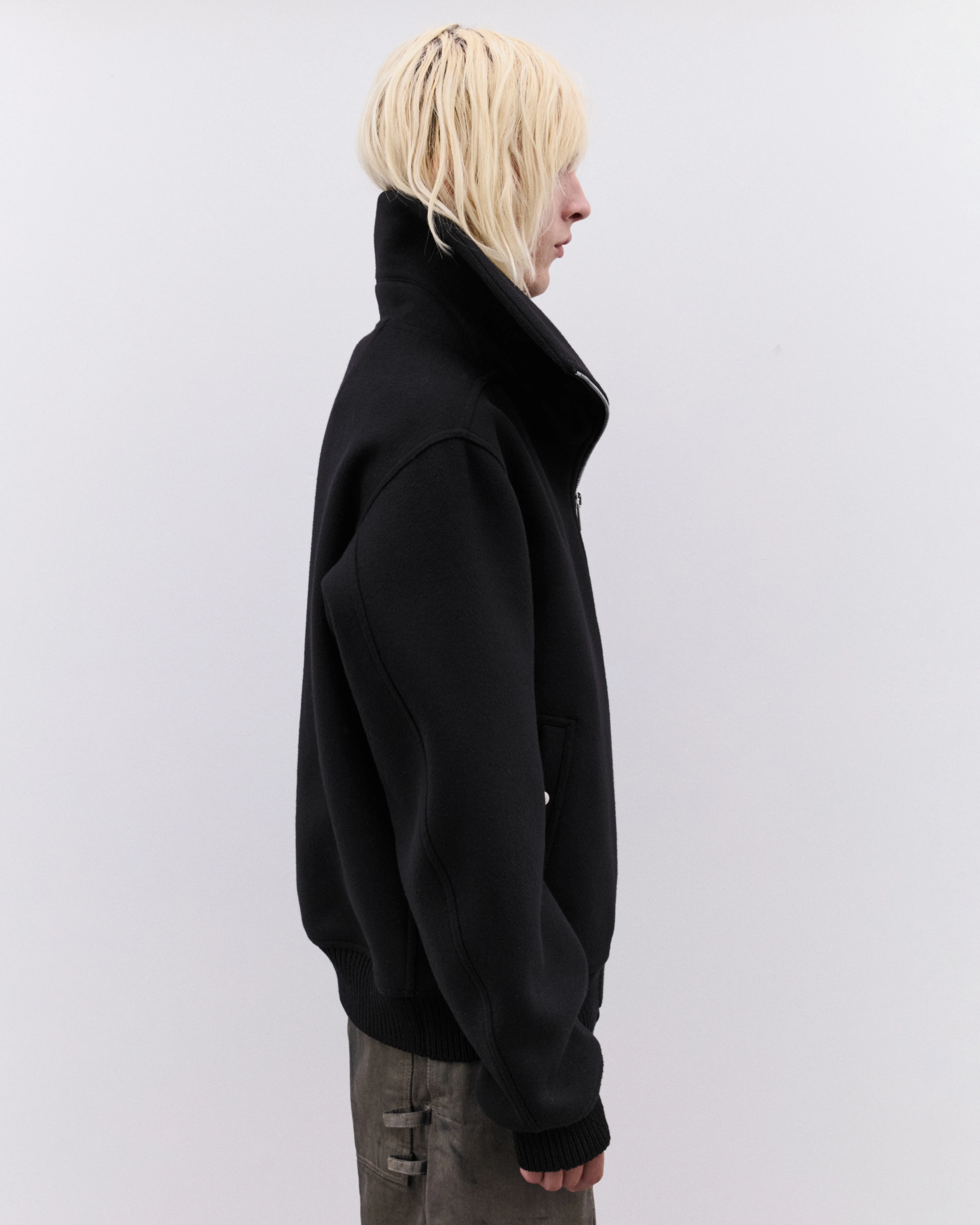 Rick Owens - Men’s Blixa Dracucollar Bomber Jacket - (Black) - Image 4