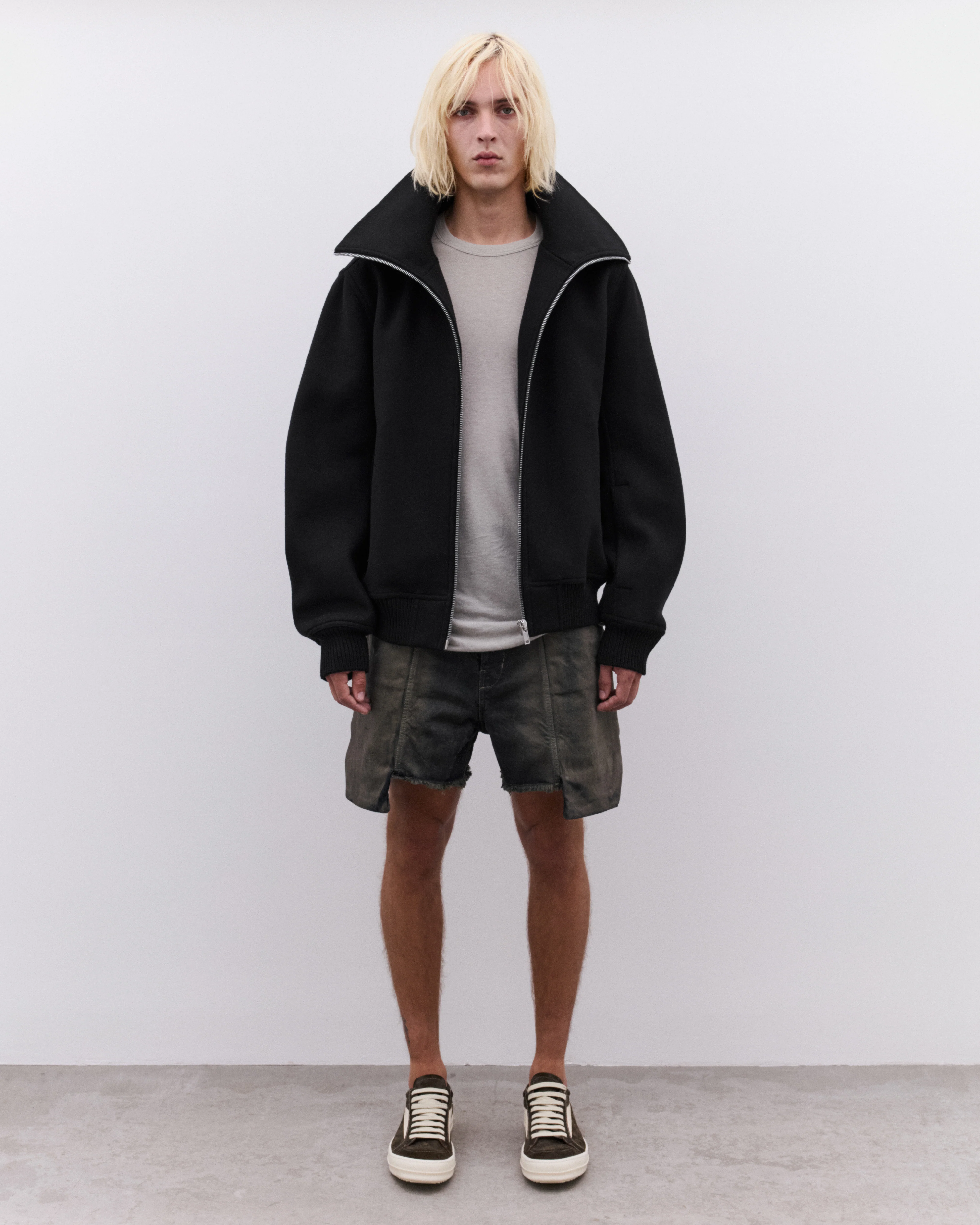 Rick Owens - Men’s Blixa Dracucollar Bomber Jacket - (Black) - Image 6