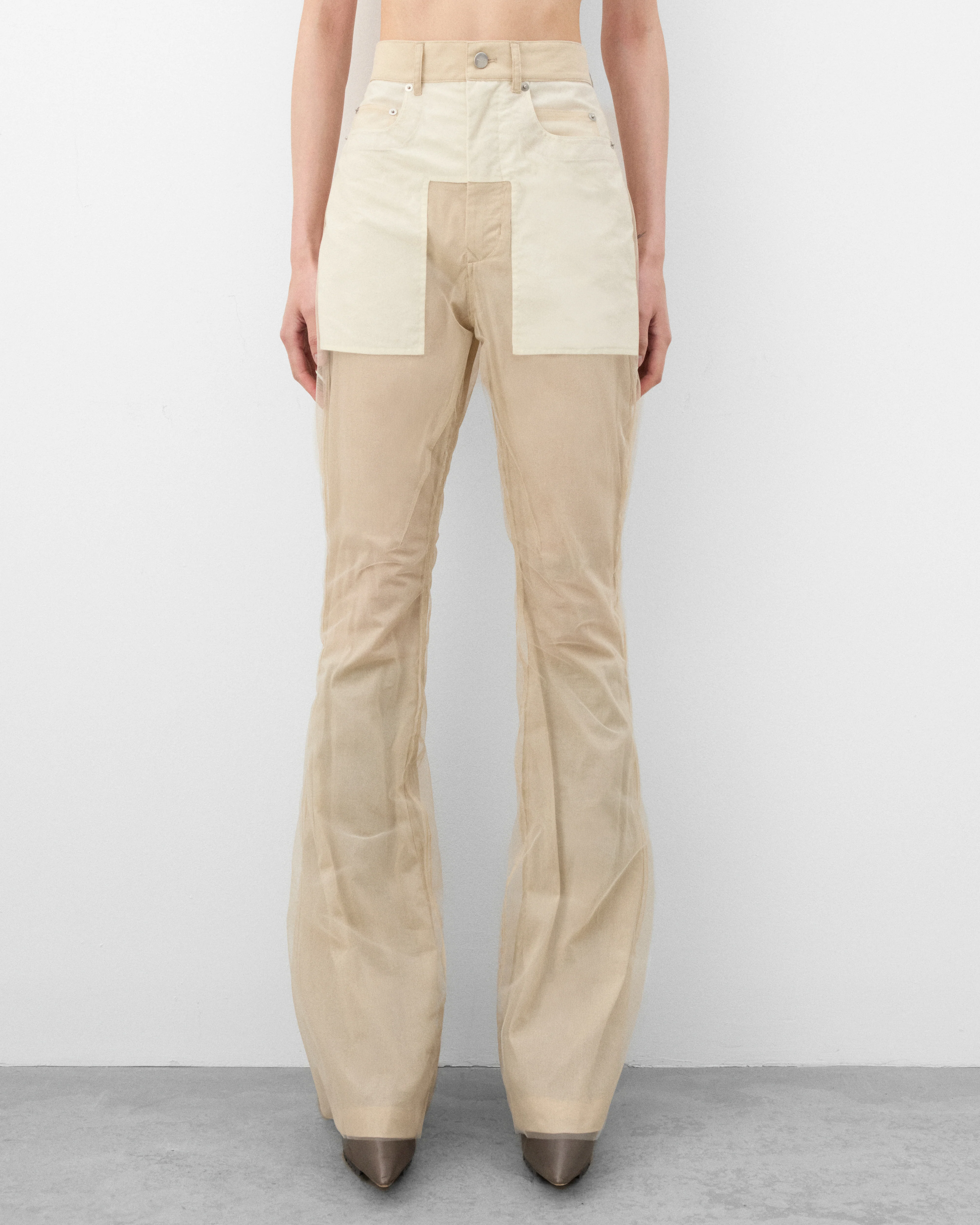 Rick Owens - Women's Bolan Bootcut Knit Trousers - (Natural) - Image 3