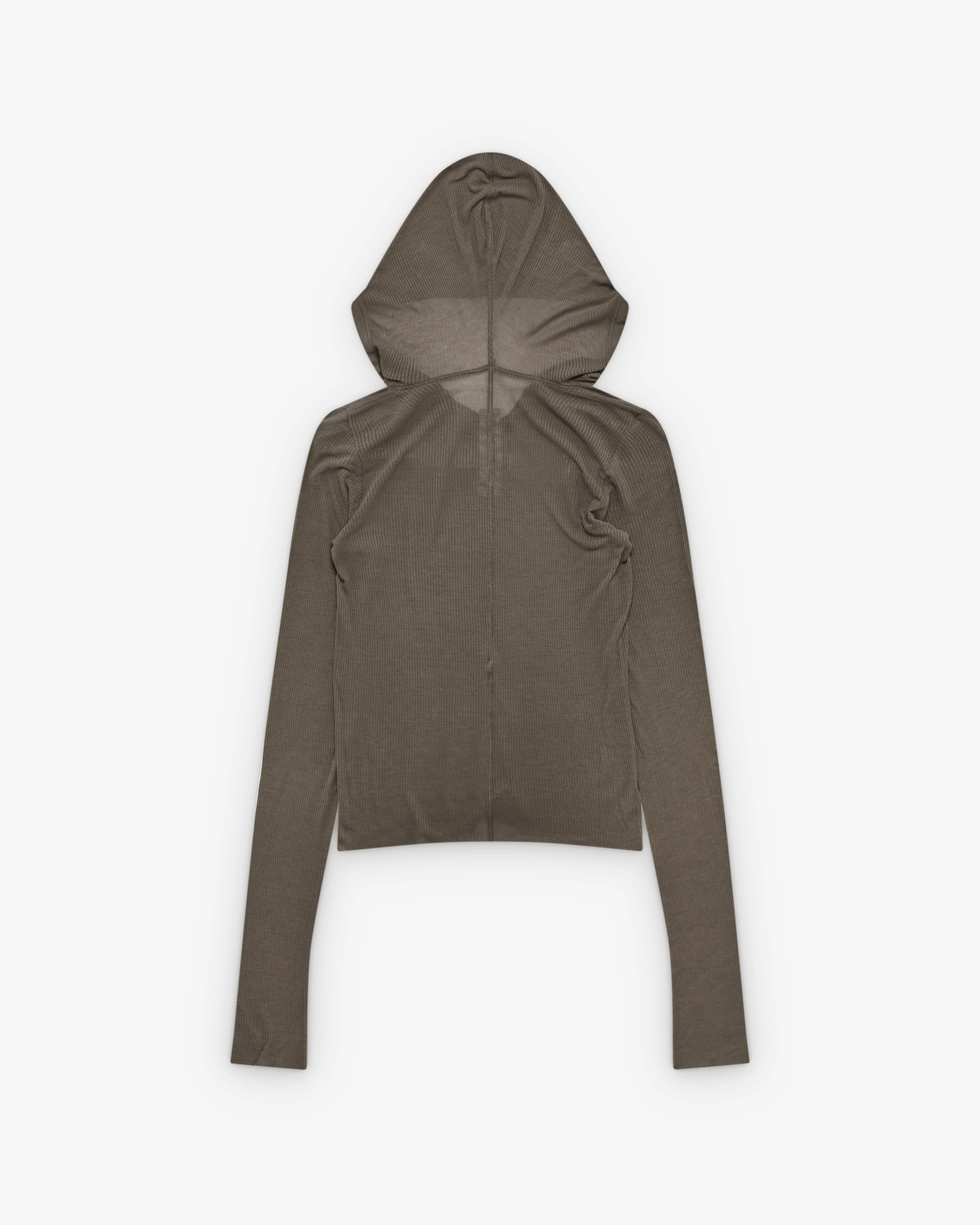 Rick Owens - Women's Knit Cropped Hood T-Shirt - (Dust) - Image 2