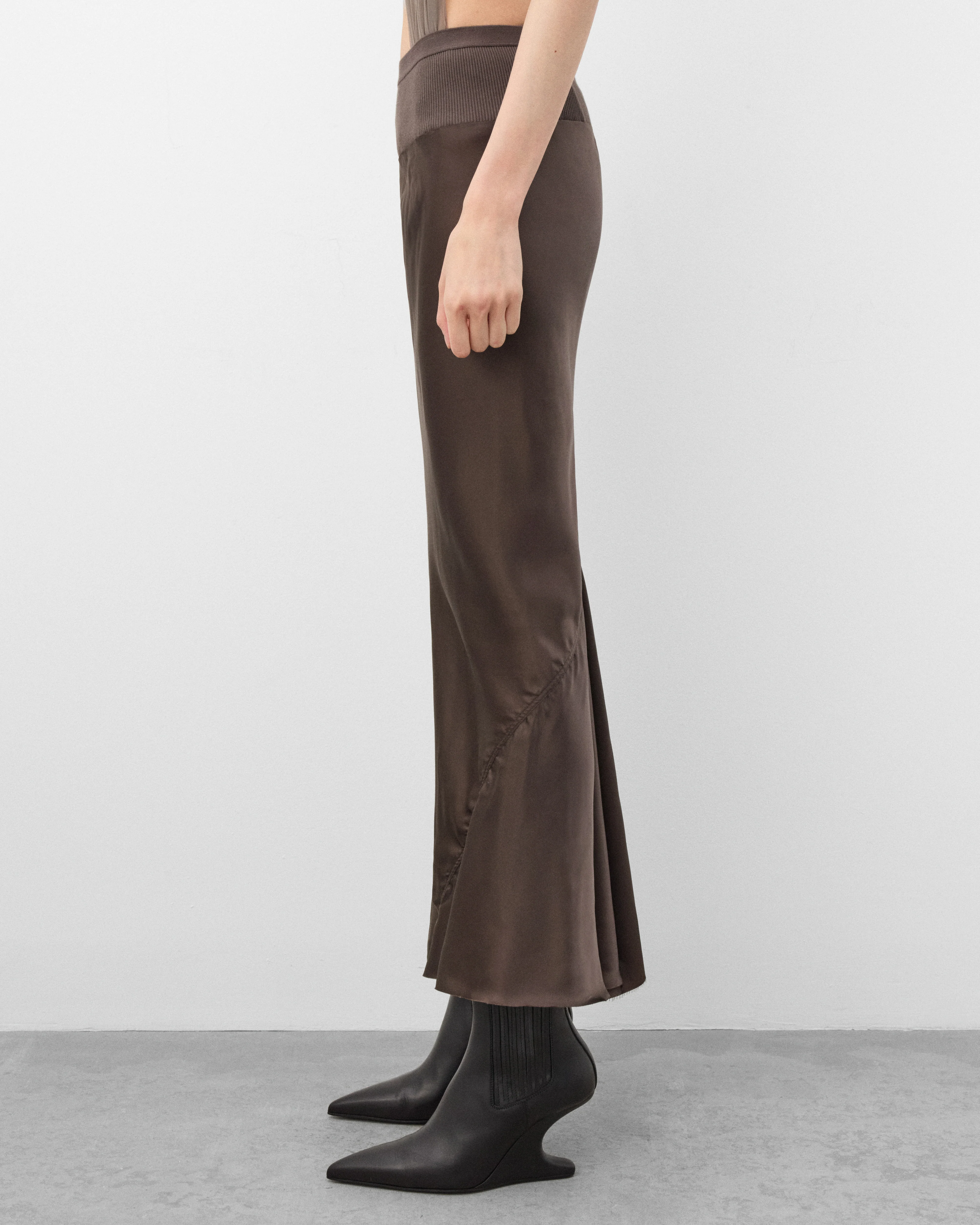 Rick Owens - Women's Calf Bias Skirt - (Dark Dust) - Image 4