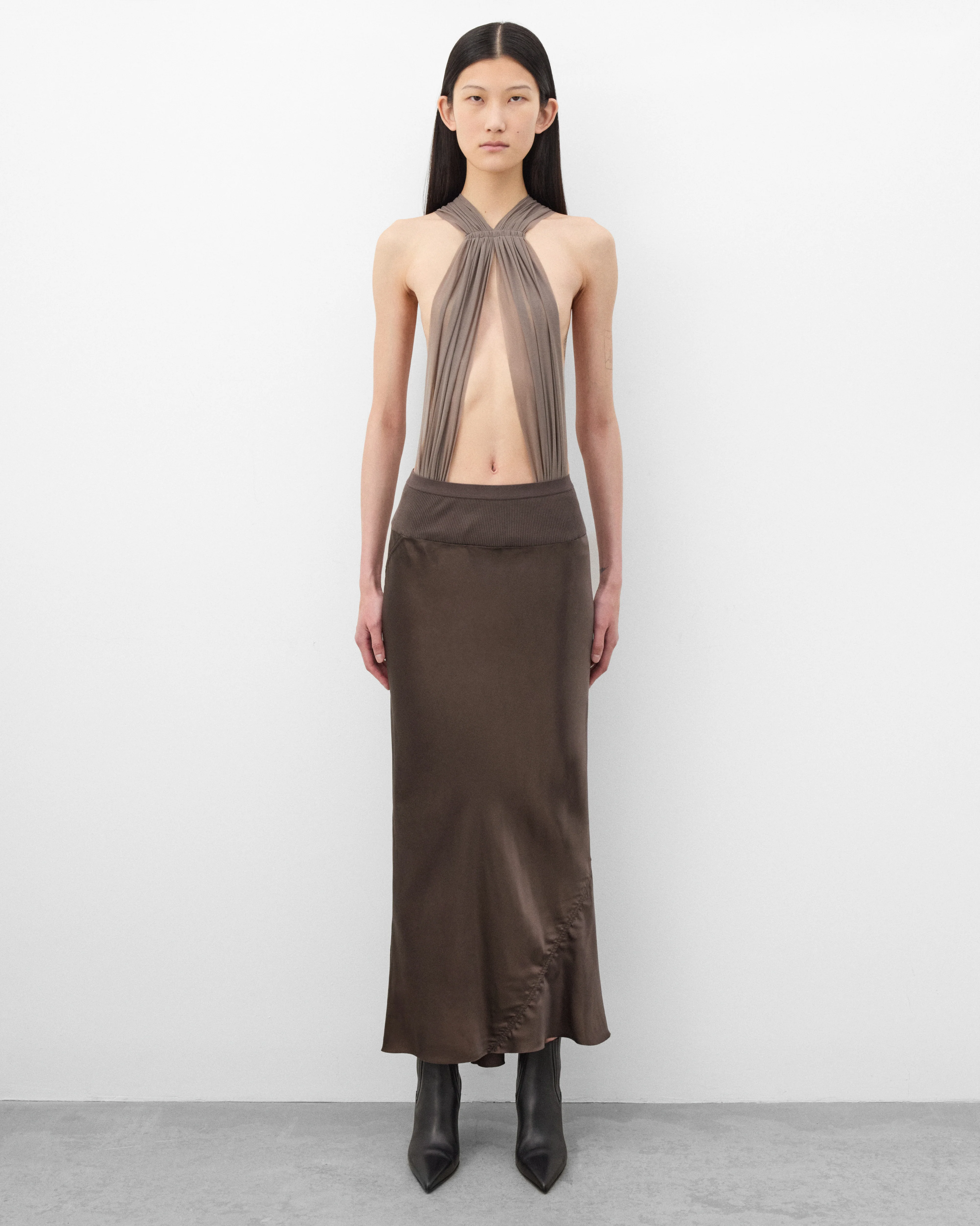 Rick Owens - Women's Calf Bias Skirt - (Dark Dust) - Image 6