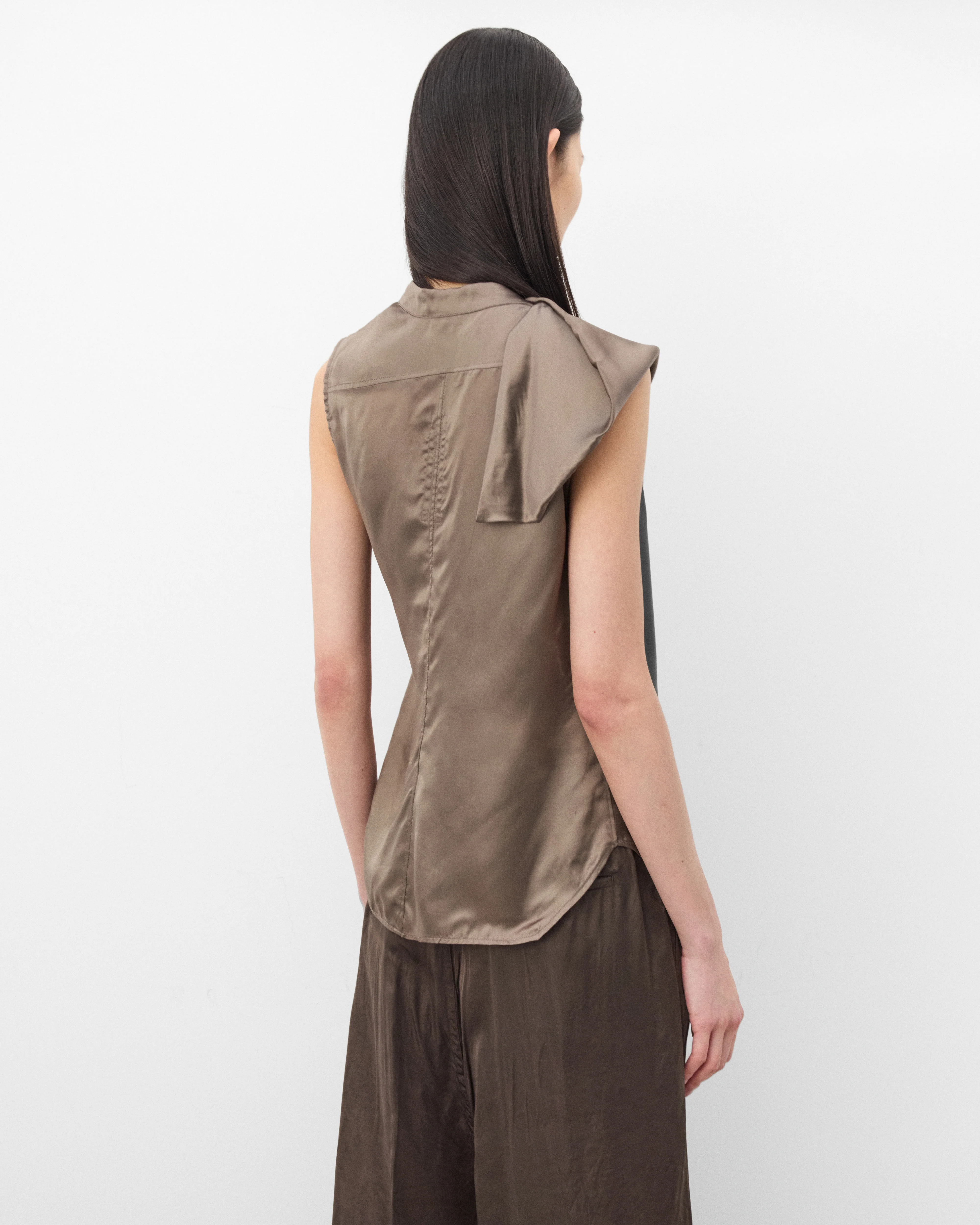 Rick Owens - Women's Woven Sleeveless Shirt - (Dark Dust) - Image 4