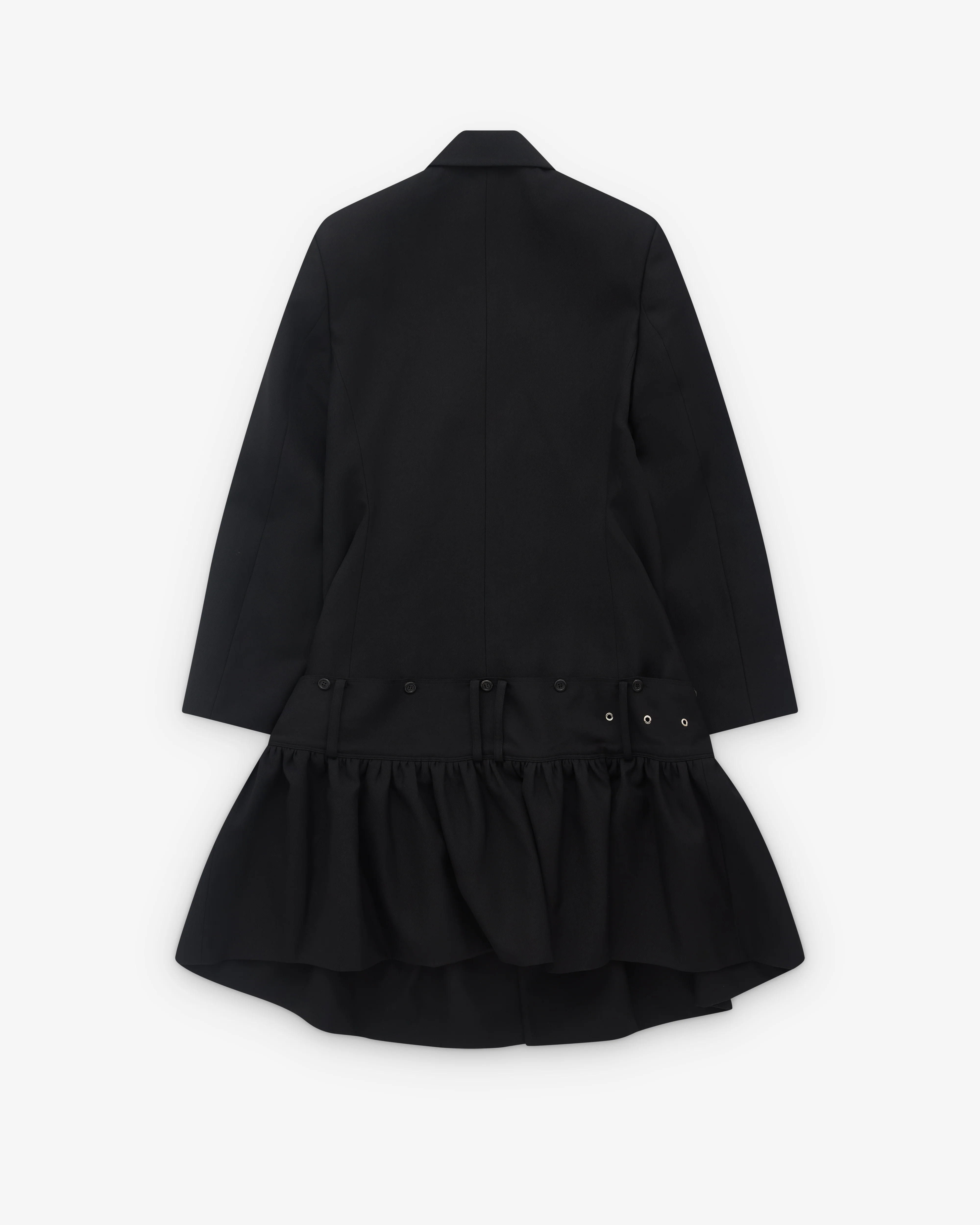 Rokh - Women’s Hem Belted Coat - (Black) - Image 2