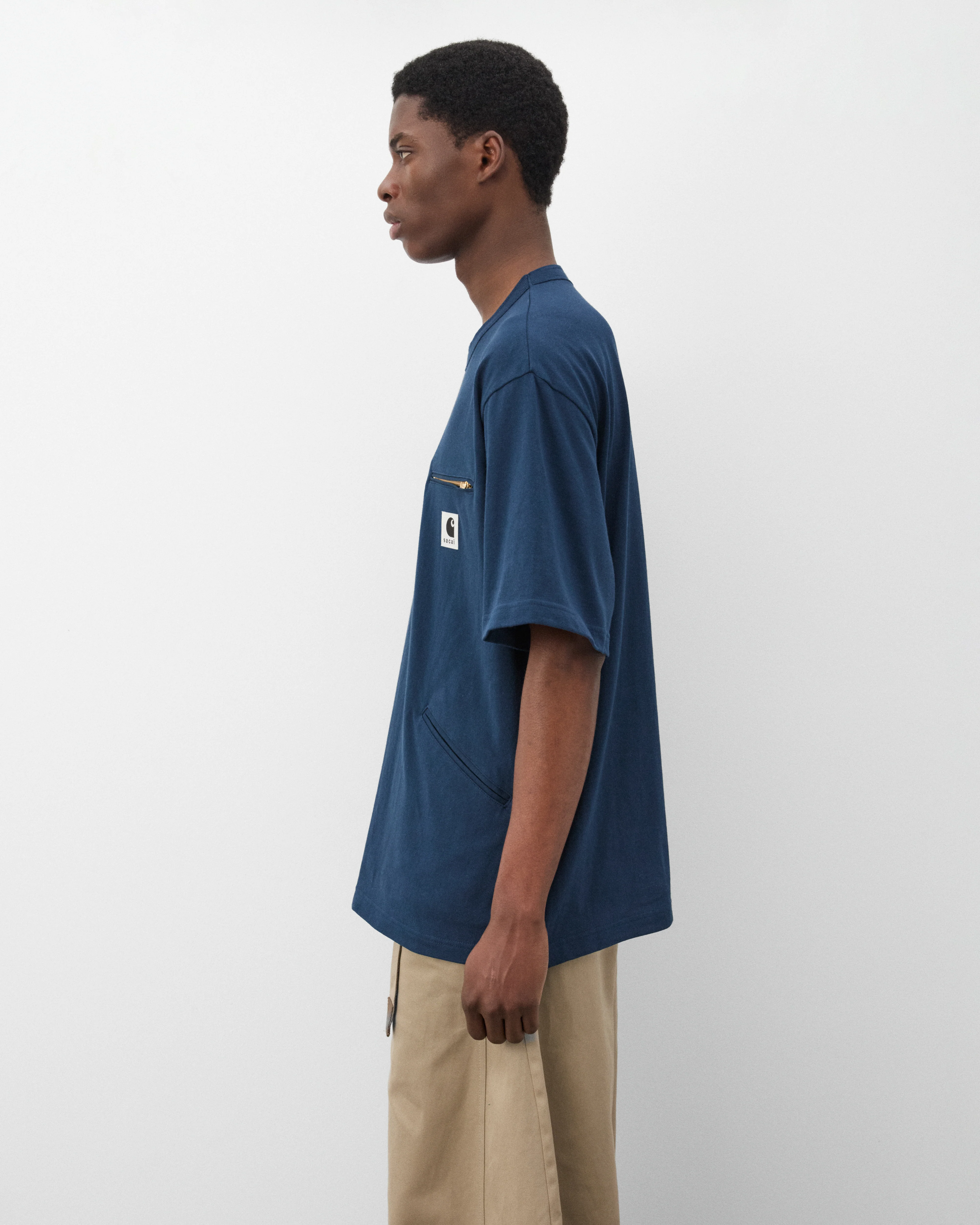 Sacai - Men's Carhartt WIP Cotton Jersey T-Shirt - (Navy) - Image 4