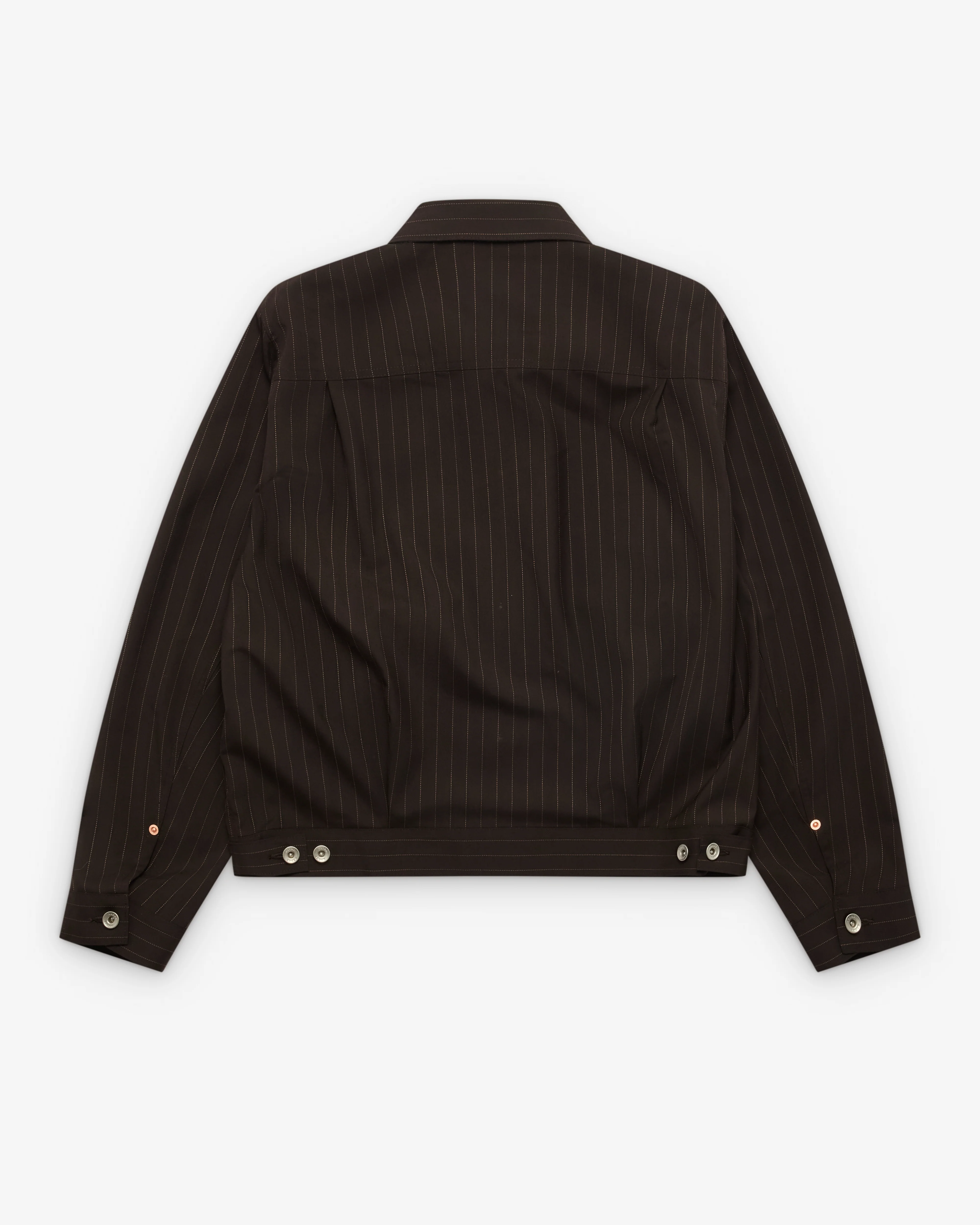 Sacai - Men's Chalk Stripe Jacket - (Brown Stripe) - Image 2