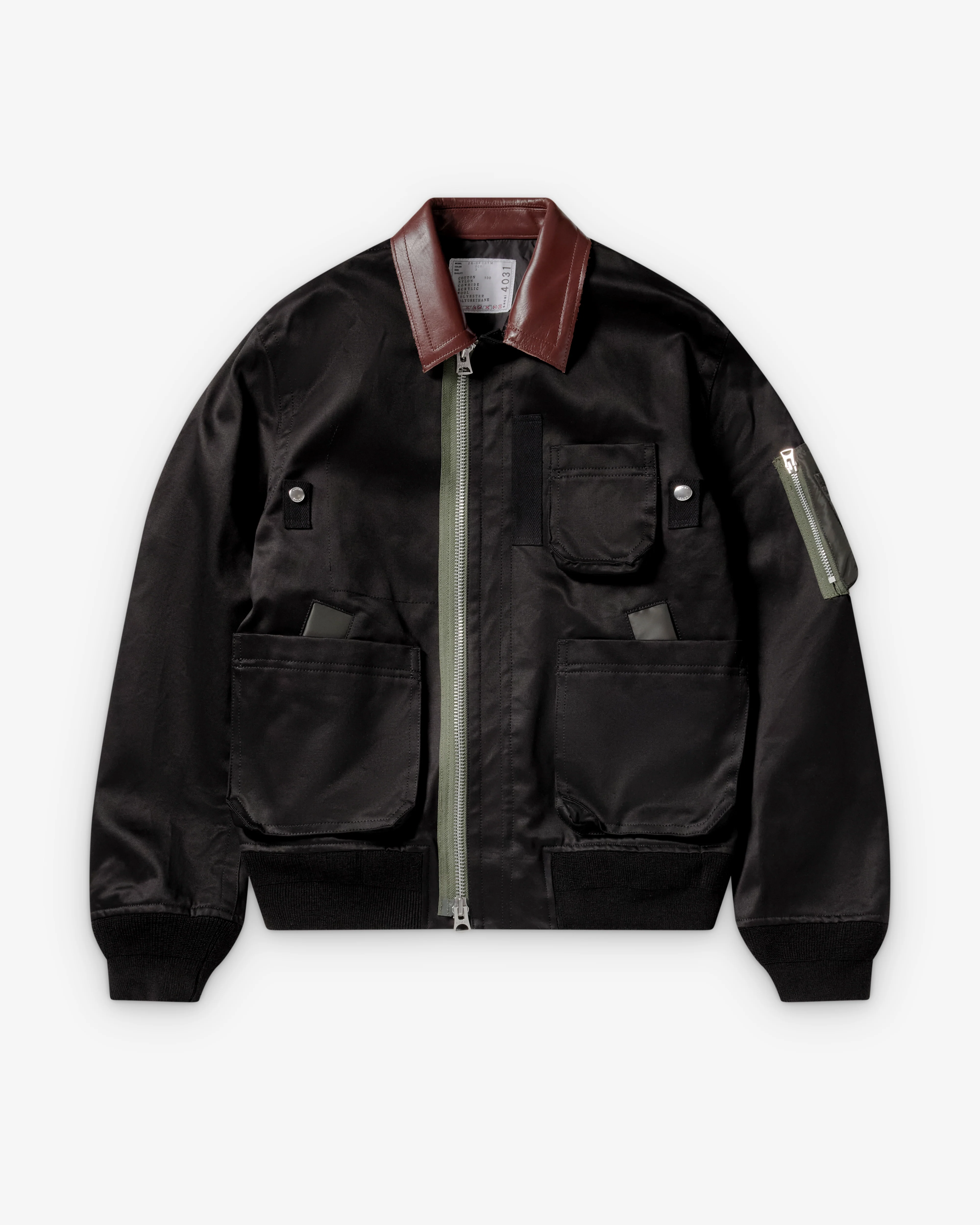Sacai - Men's Cotton Bomber - (Black/Brown)