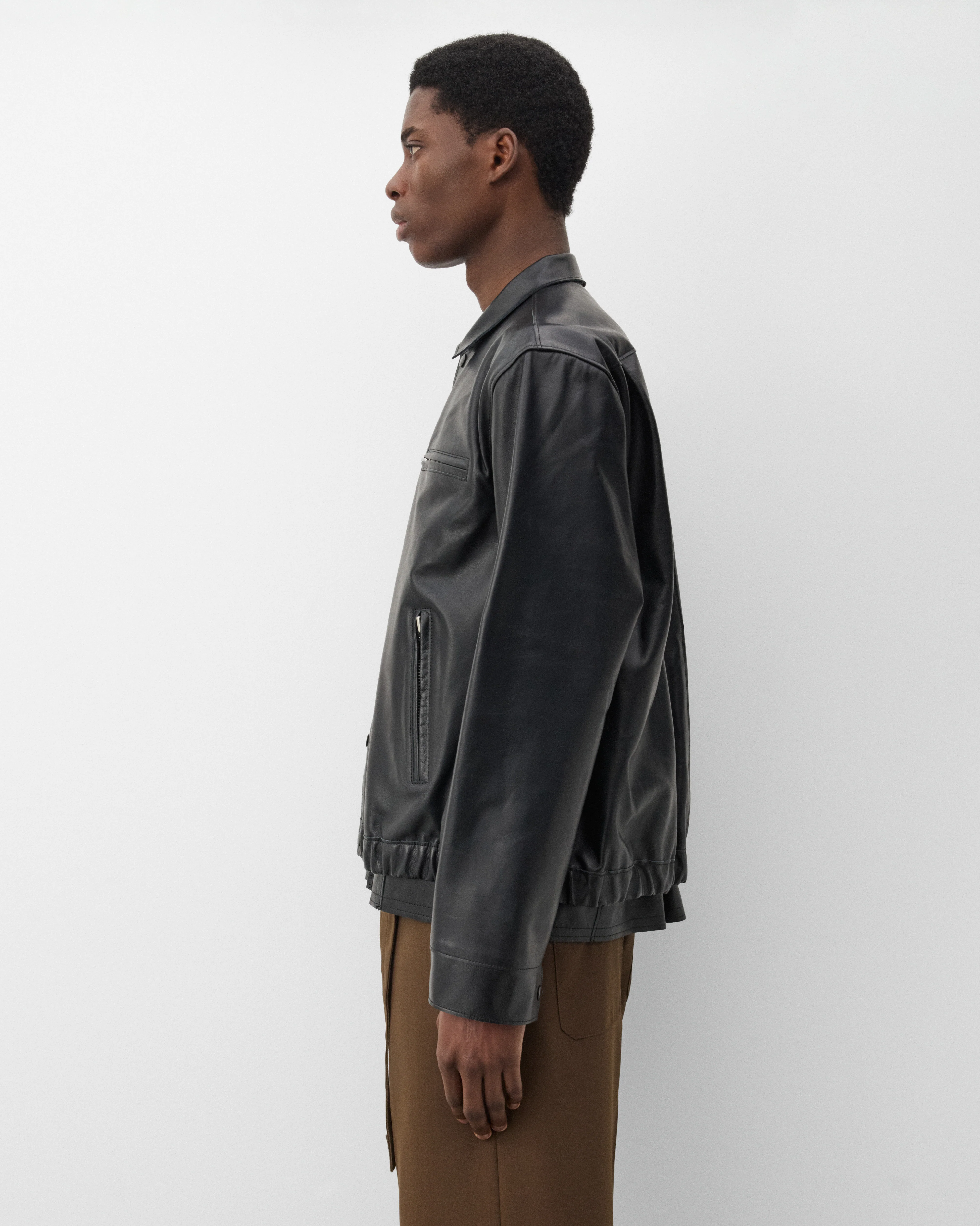 Sacai - Men's Leather Blouson - (Black) - Image 4