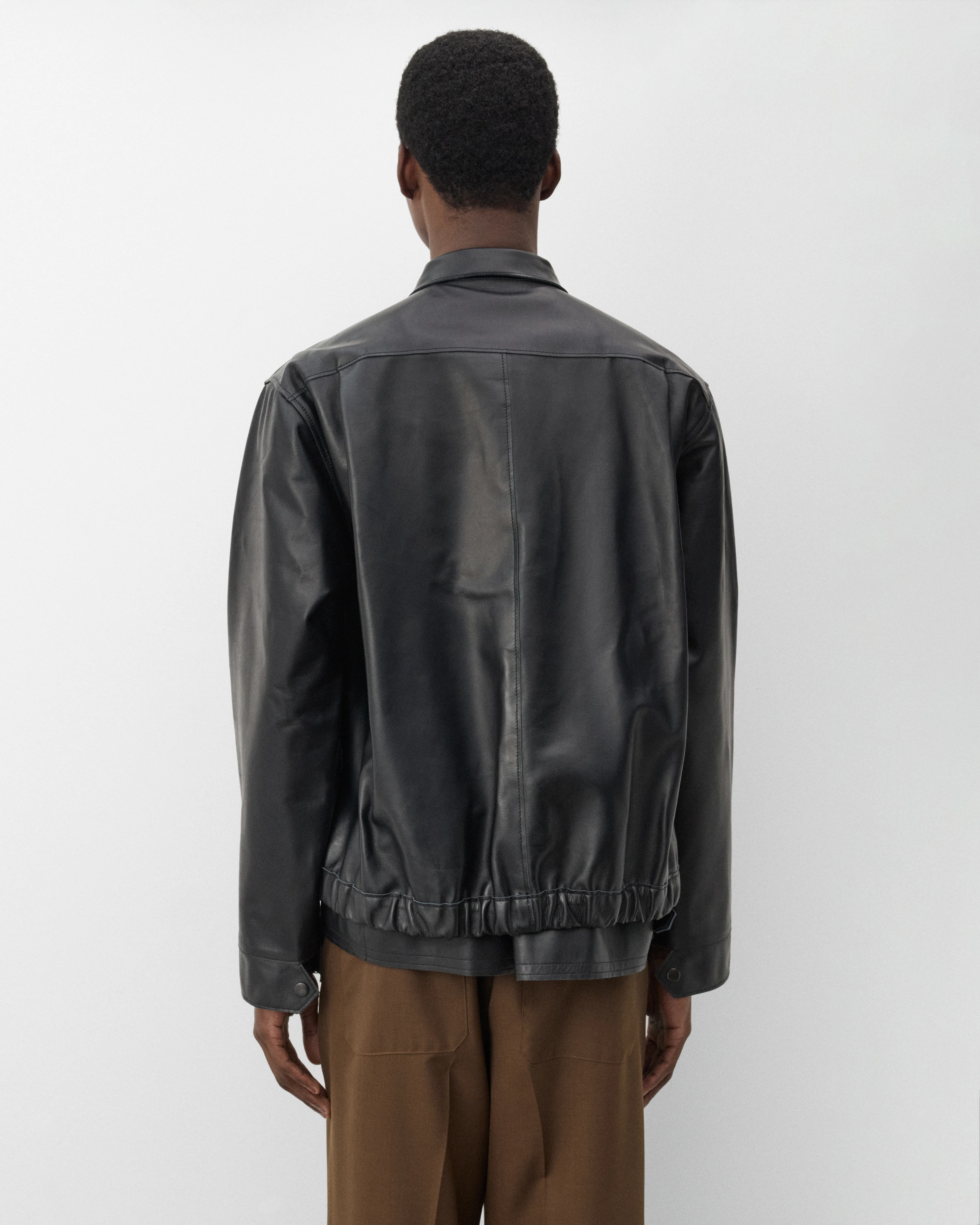 Sacai - Men's Leather Blouson - (Black) - Image 5