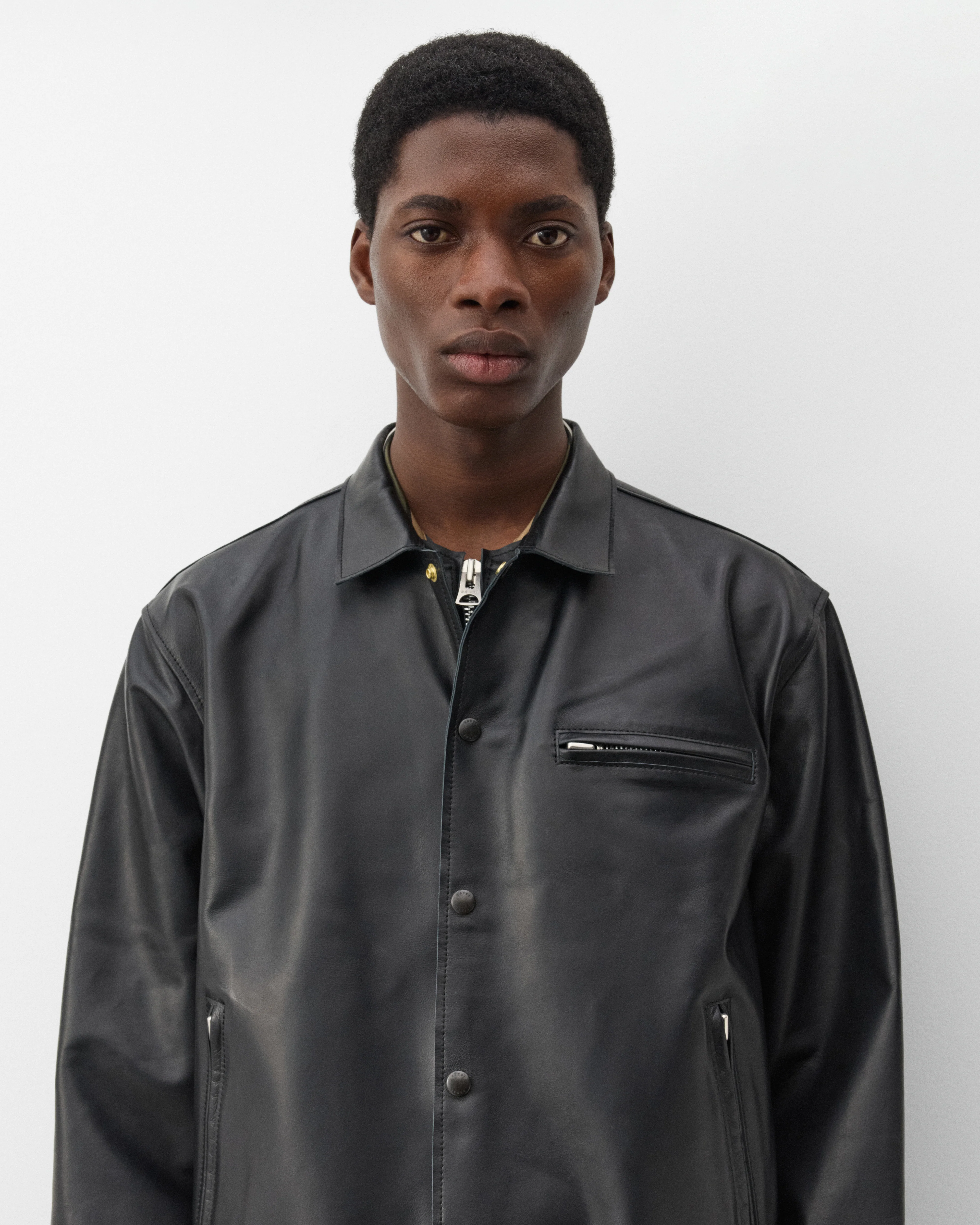 Sacai - Men's Leather Blouson - (Black) - Image 6