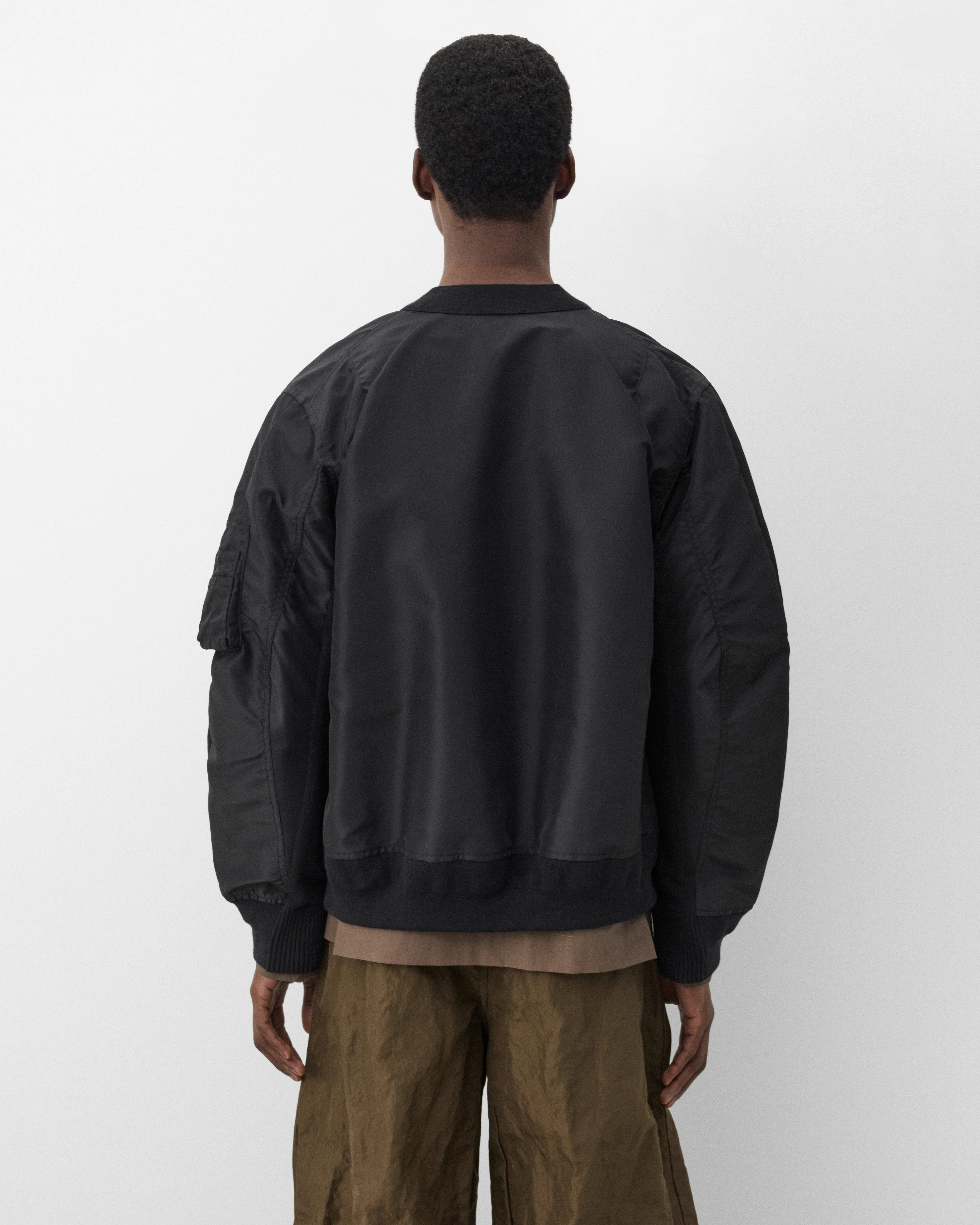 sacai - Men's Panelled Cardigan - (Black) - Image 5