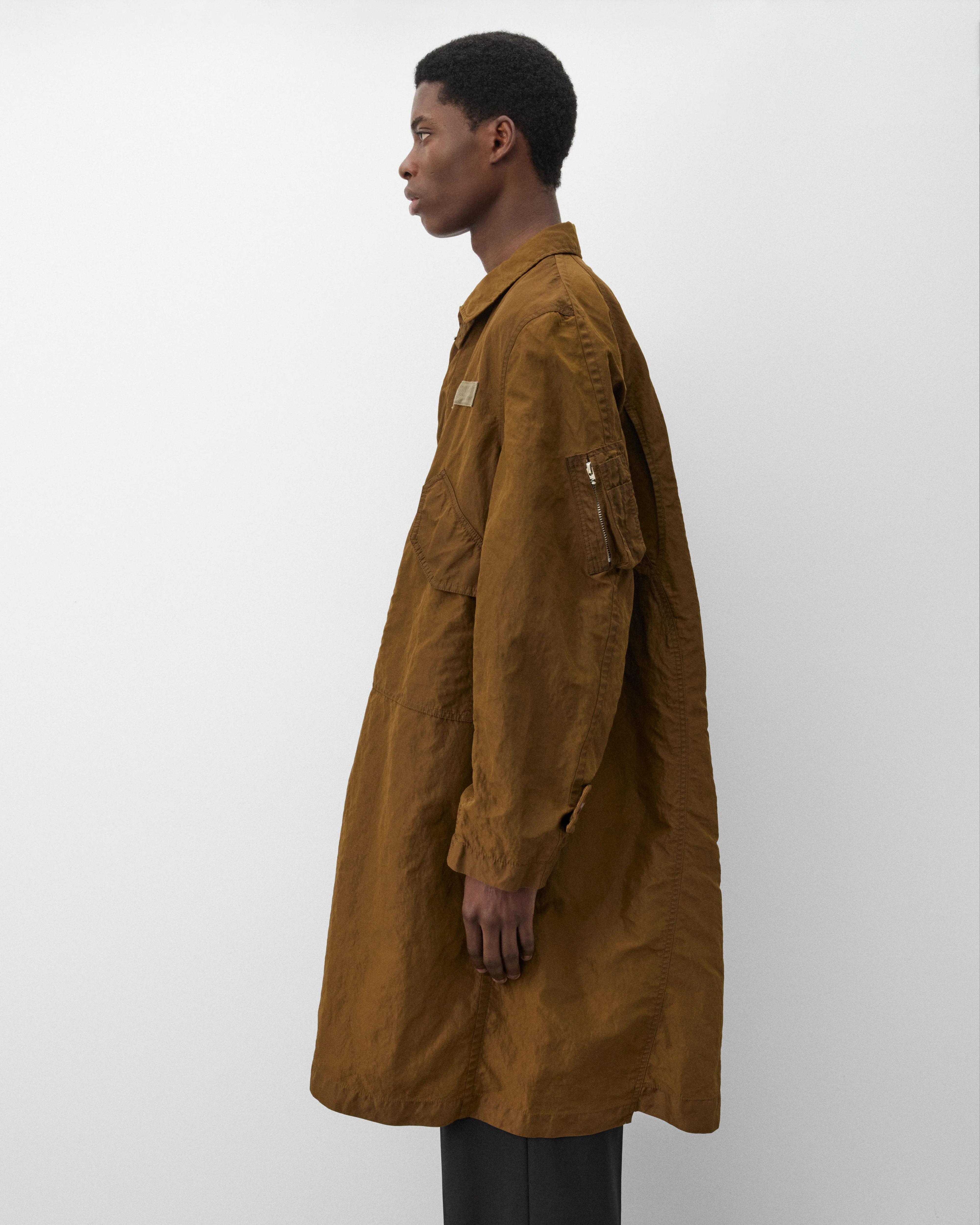 Sacai - Men's Treated Nylon Twill Coat - (Green) - Image 4