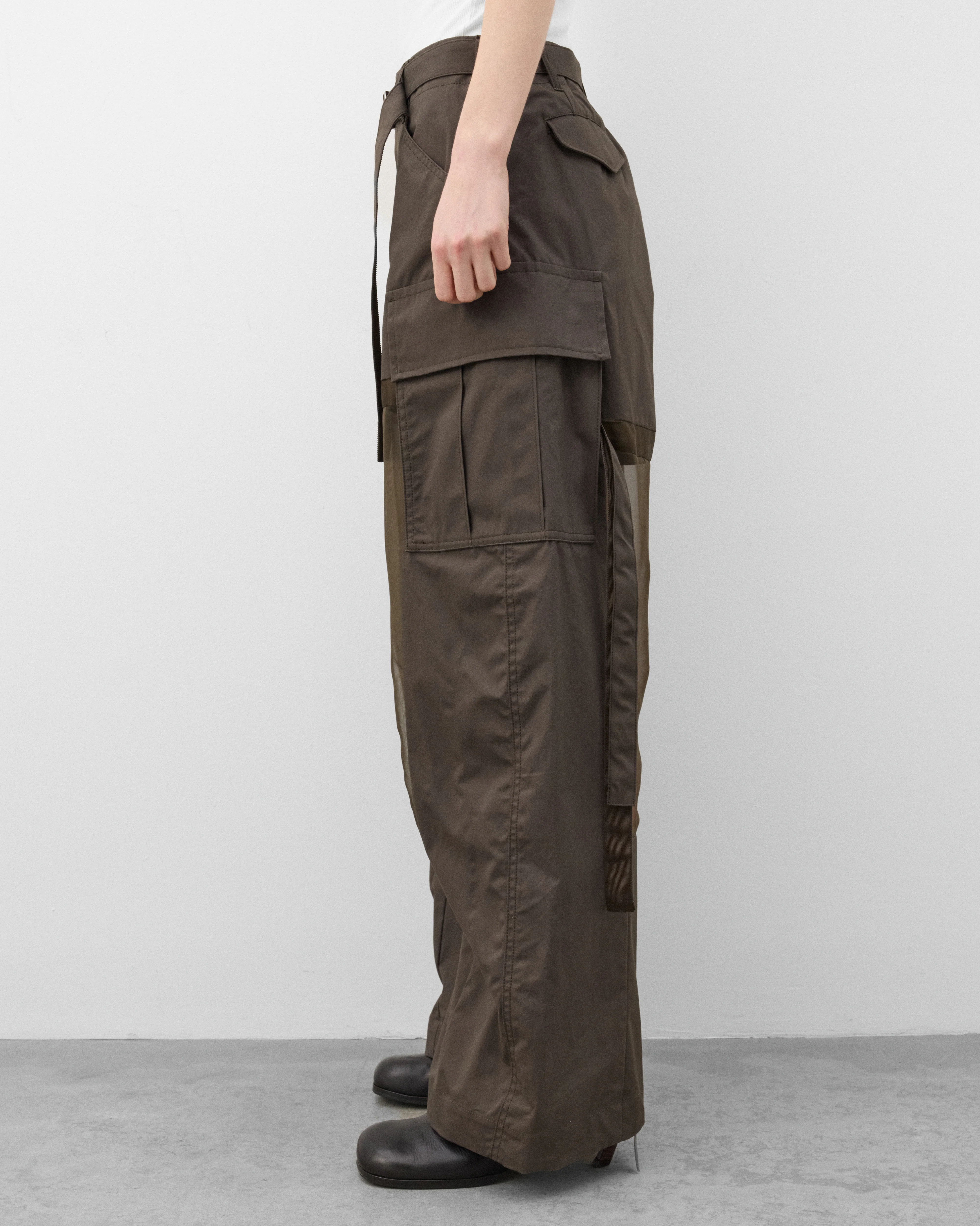 Sacai - Women's Cotton Coating Pants - (Khaki) - Image 4