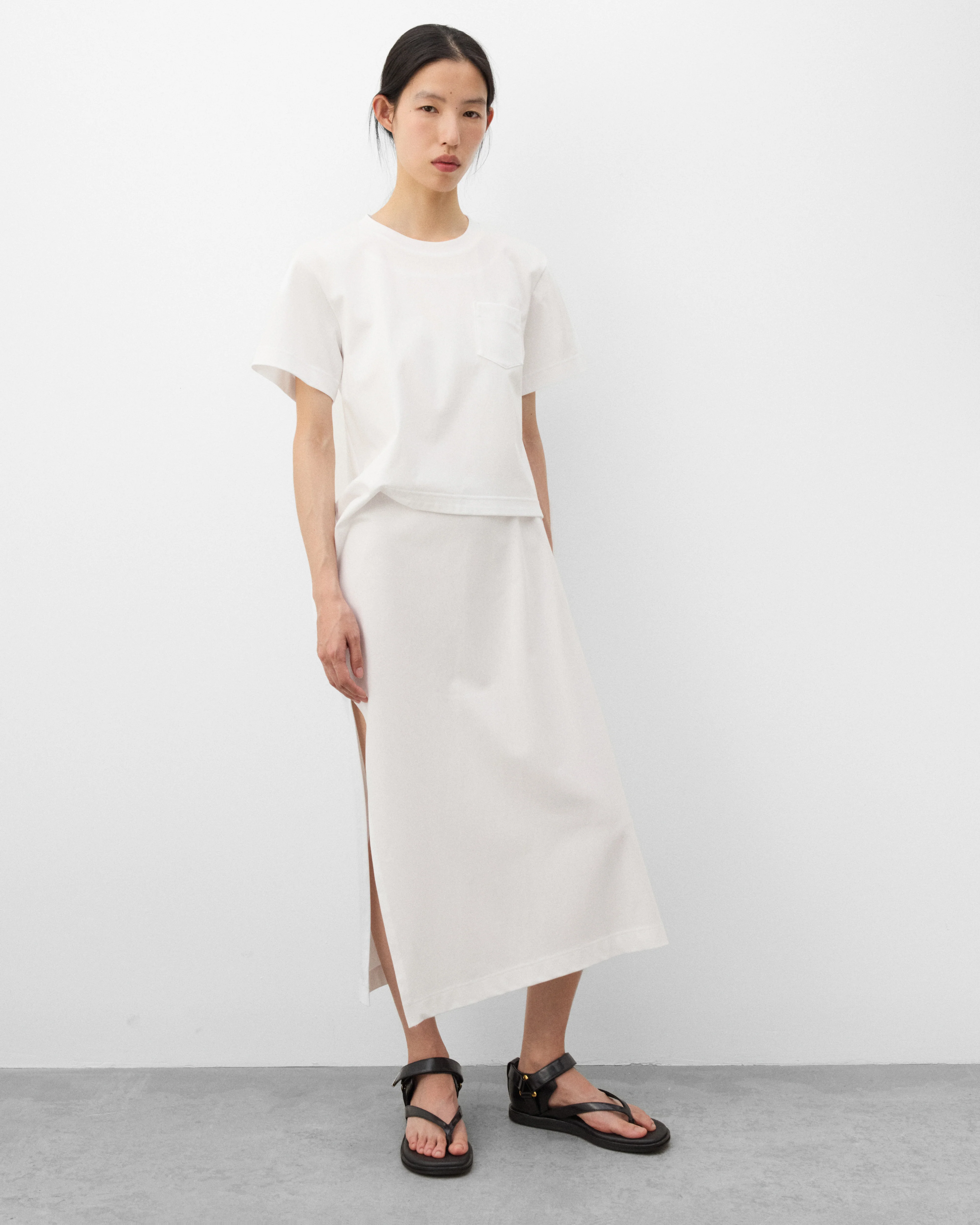sacai - Women's Cotton Jersey Dress - (White) - Image 3