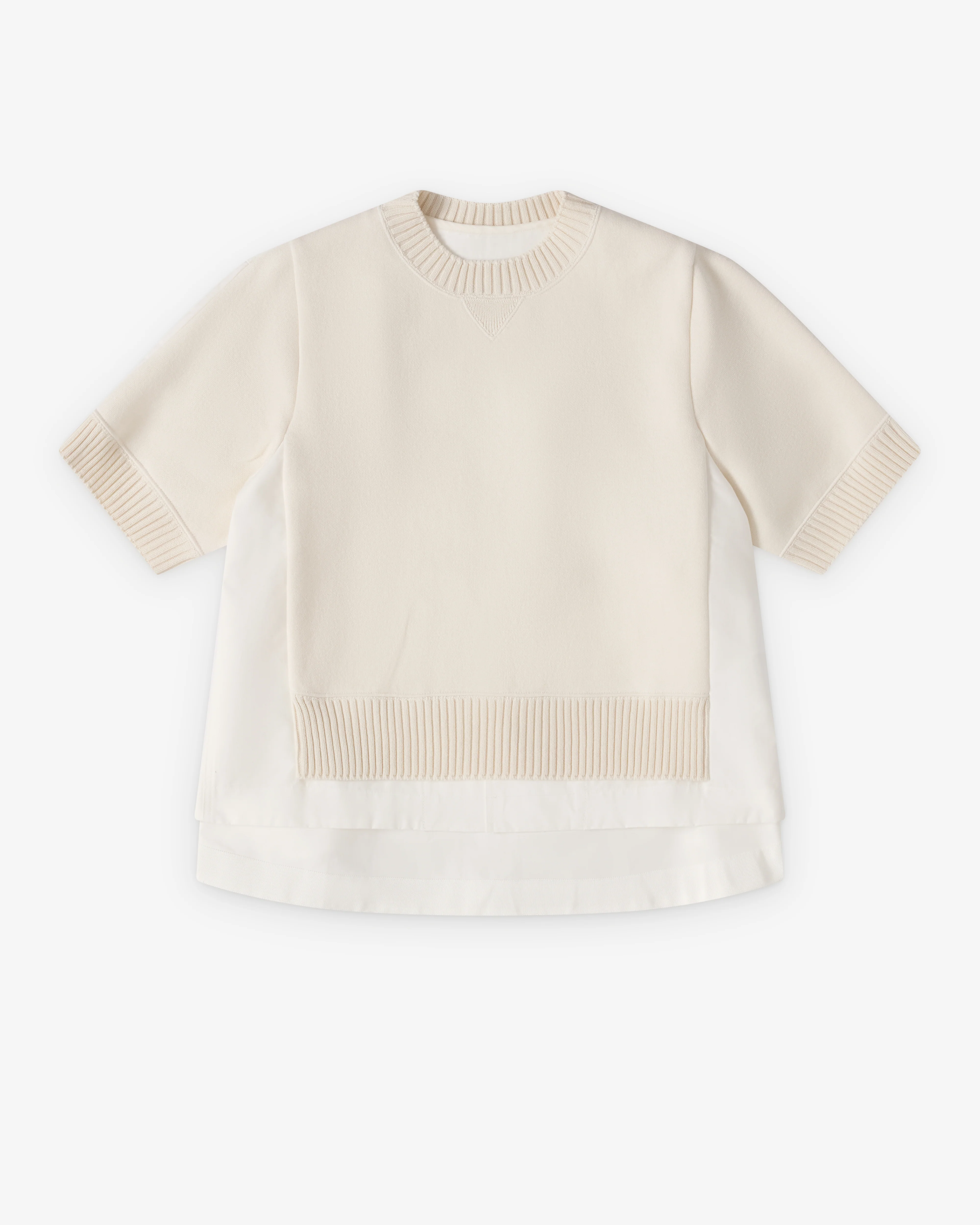 Sacai - Women's Cotton X Cashmere T-Shirt - (Cream)