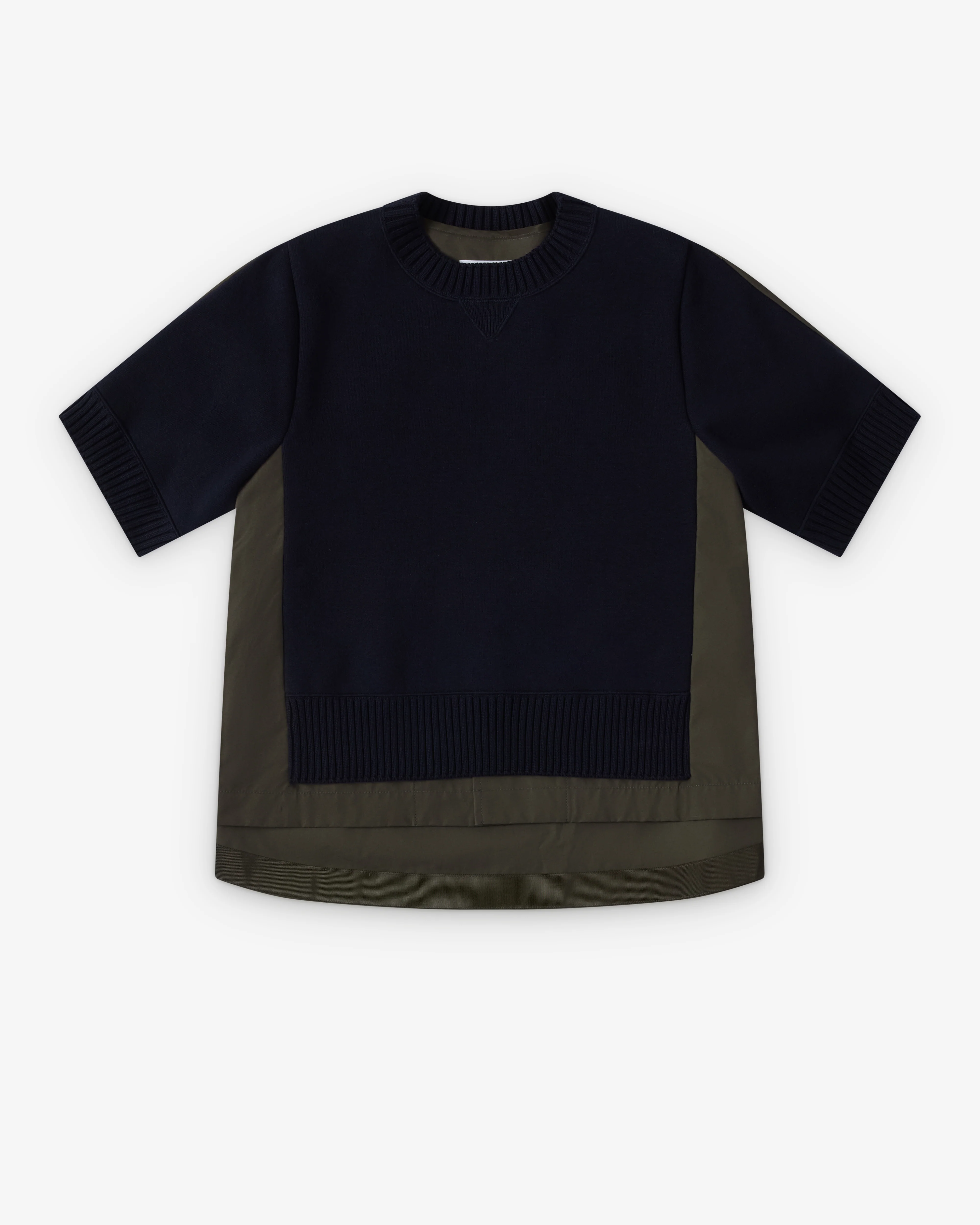 Sacai - Women's Cashmere Sweater T-Shirt - (Khaki/Navy)
