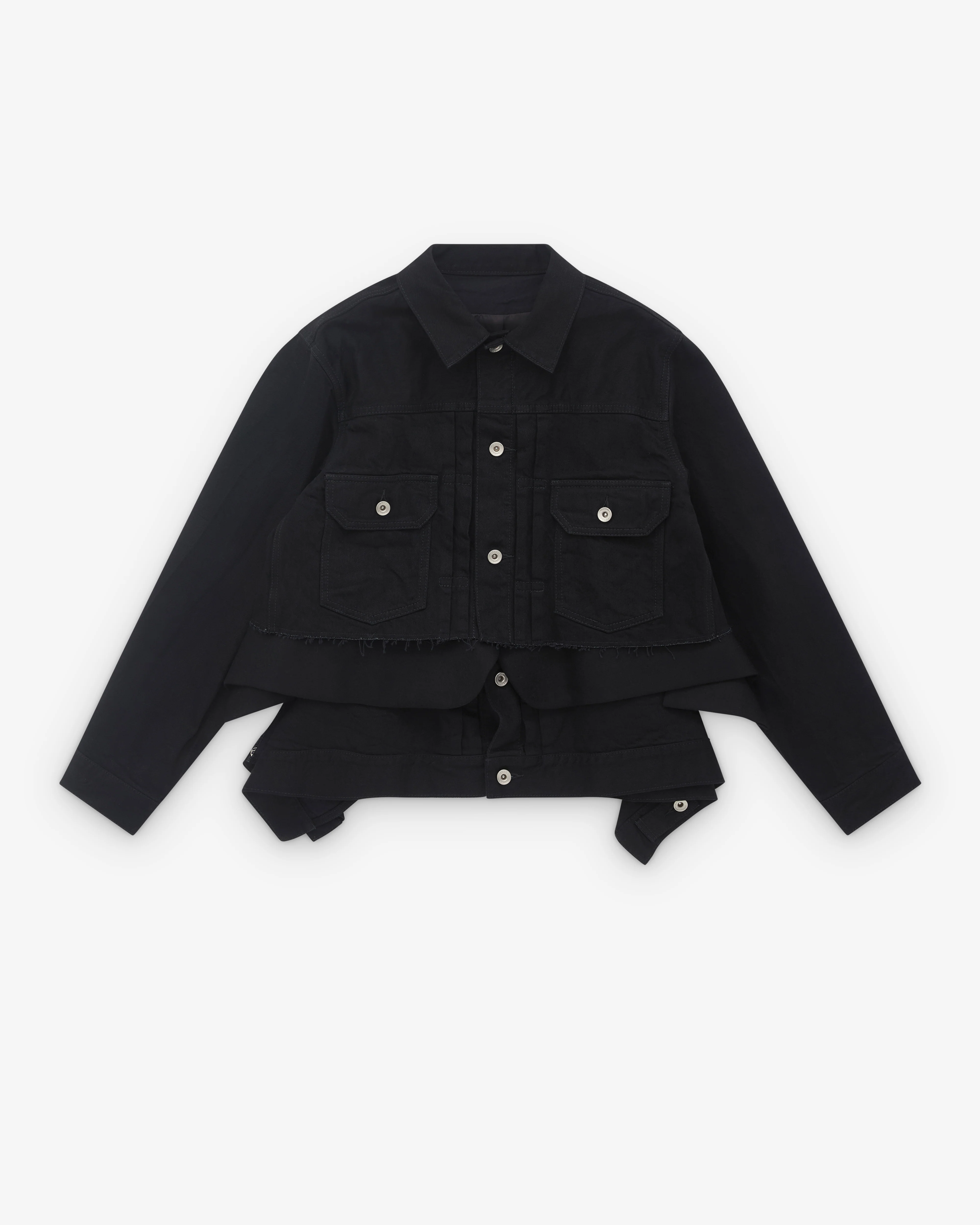 Sacai - Women’s Denim Wool Melton Jacket - (Black)