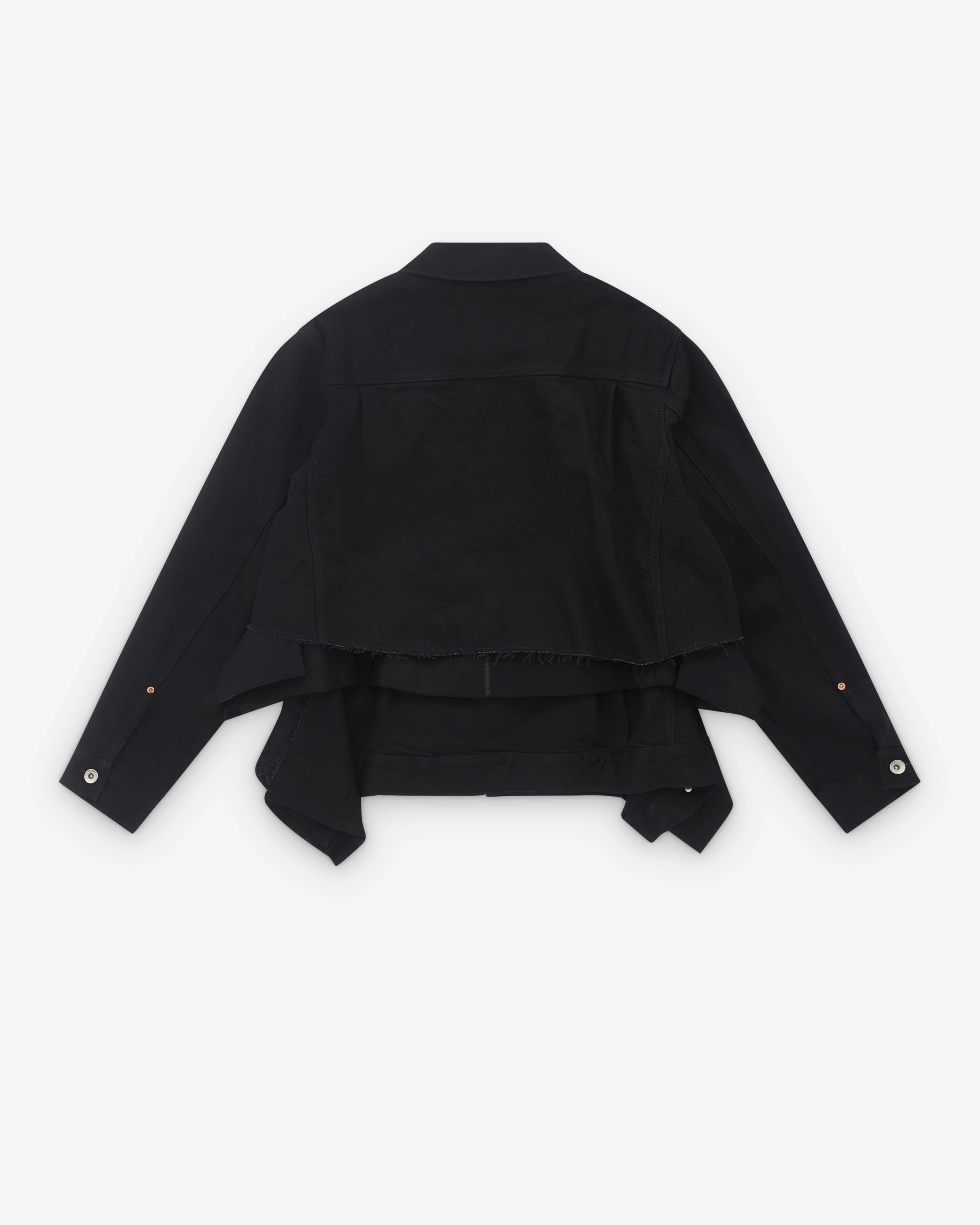 Sacai - Women’s Denim Wool Melton Jacket - (Black) - Image 2