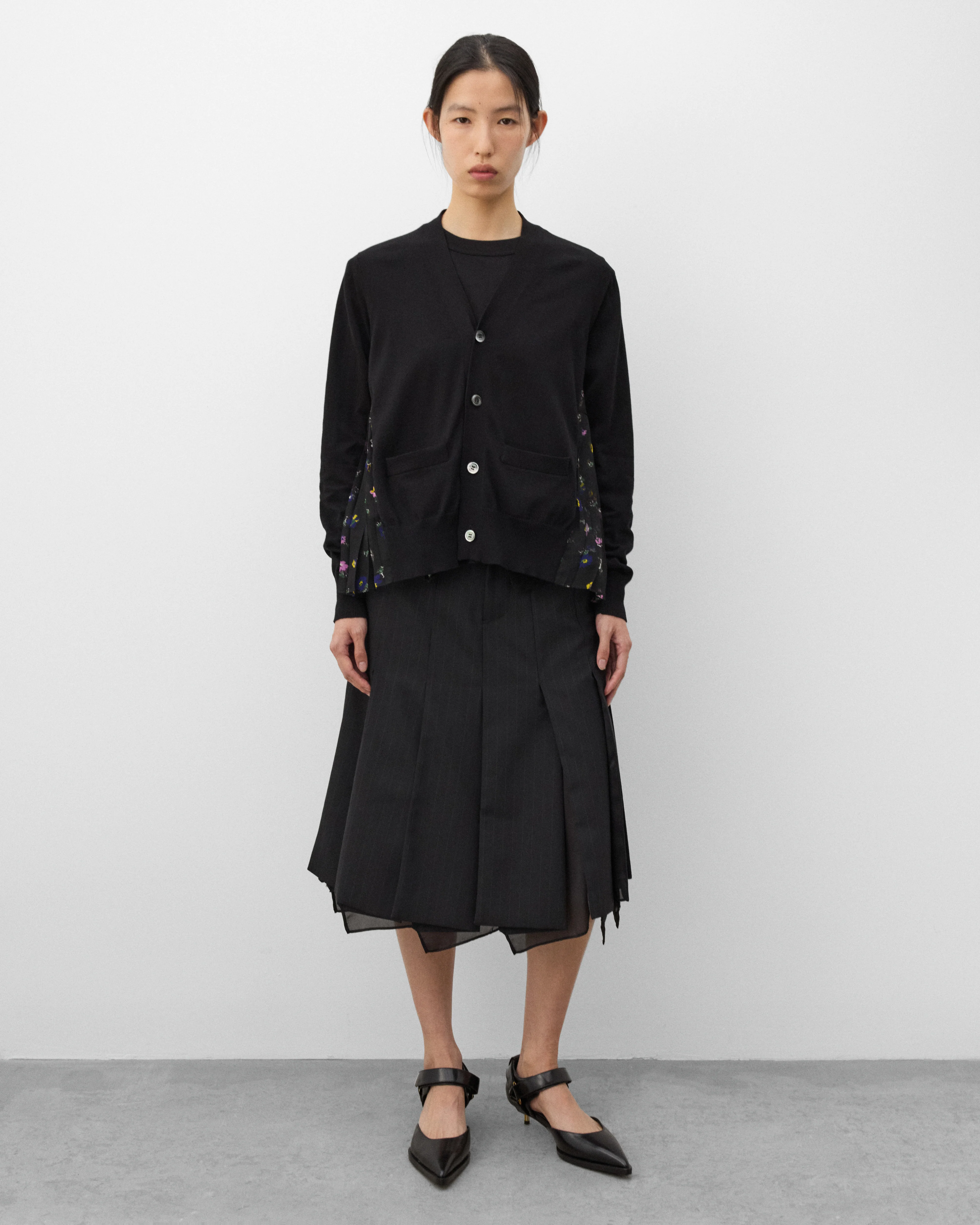 Sacai - Women's Floral Print Cardigan - (Black) - Image 6