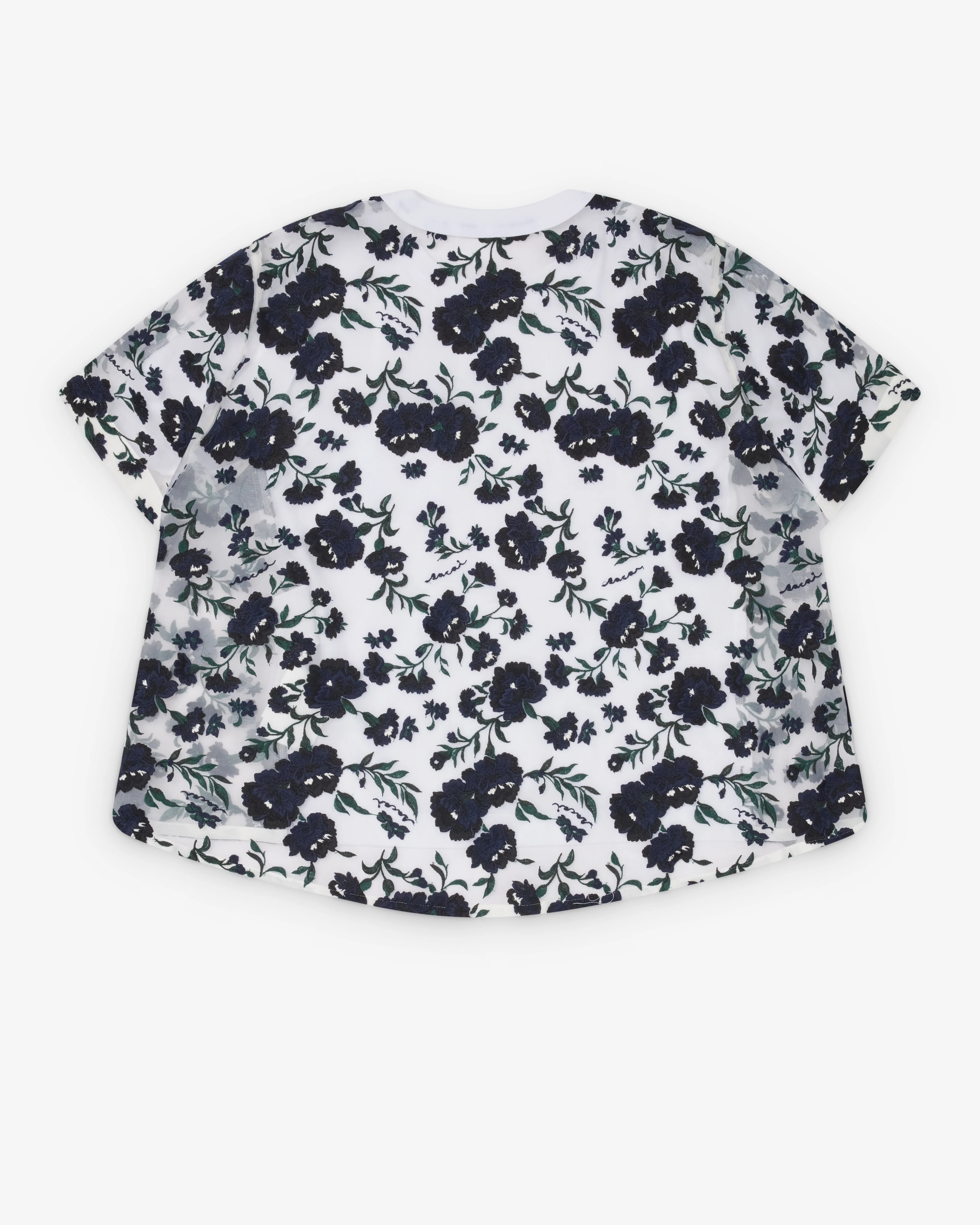 Sacai - Women's Floral T-Shirt - (White/Black) - Image 2
