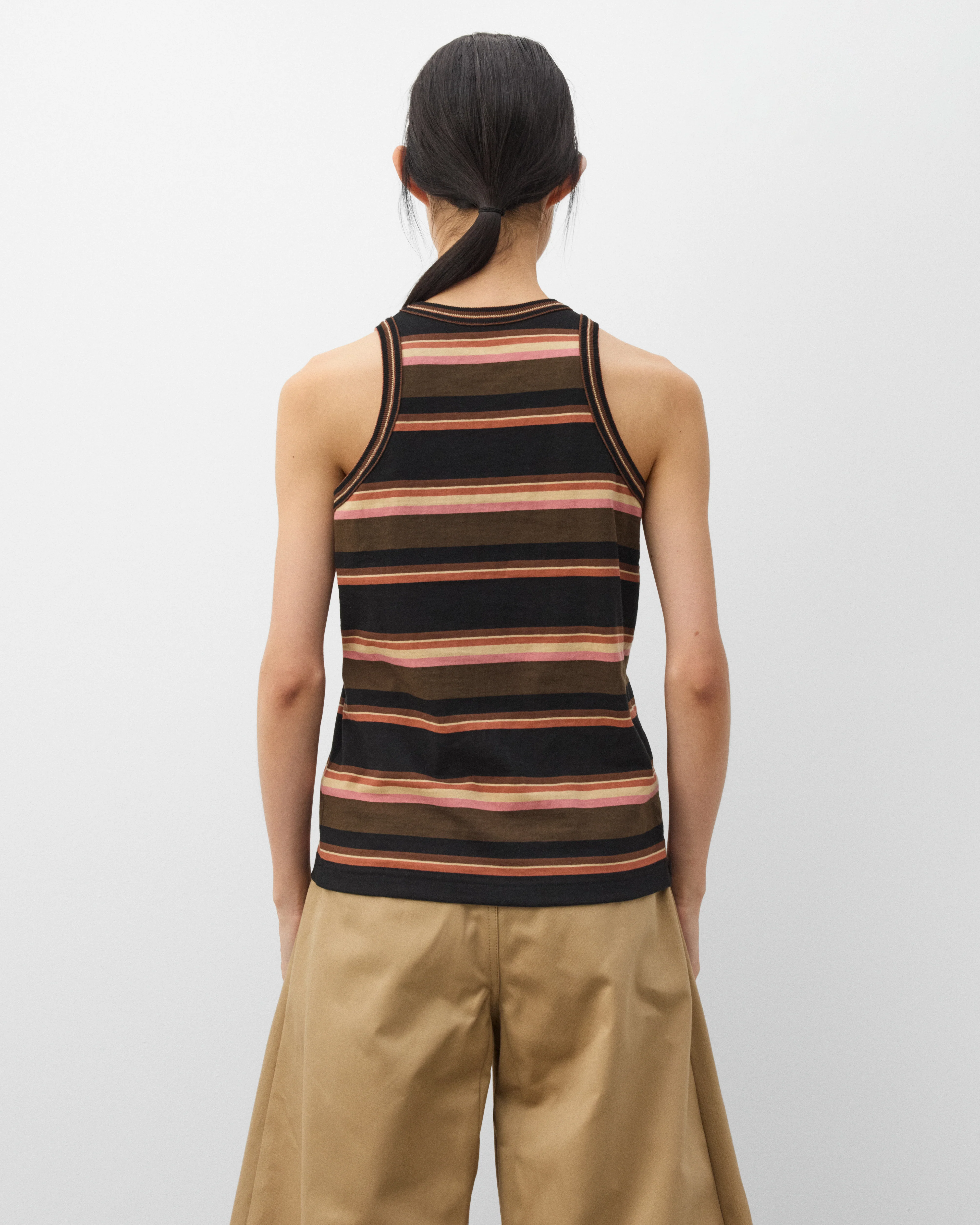 sacai - Women's Horizontal Stripe Tank Top - (Brown) - Image 5