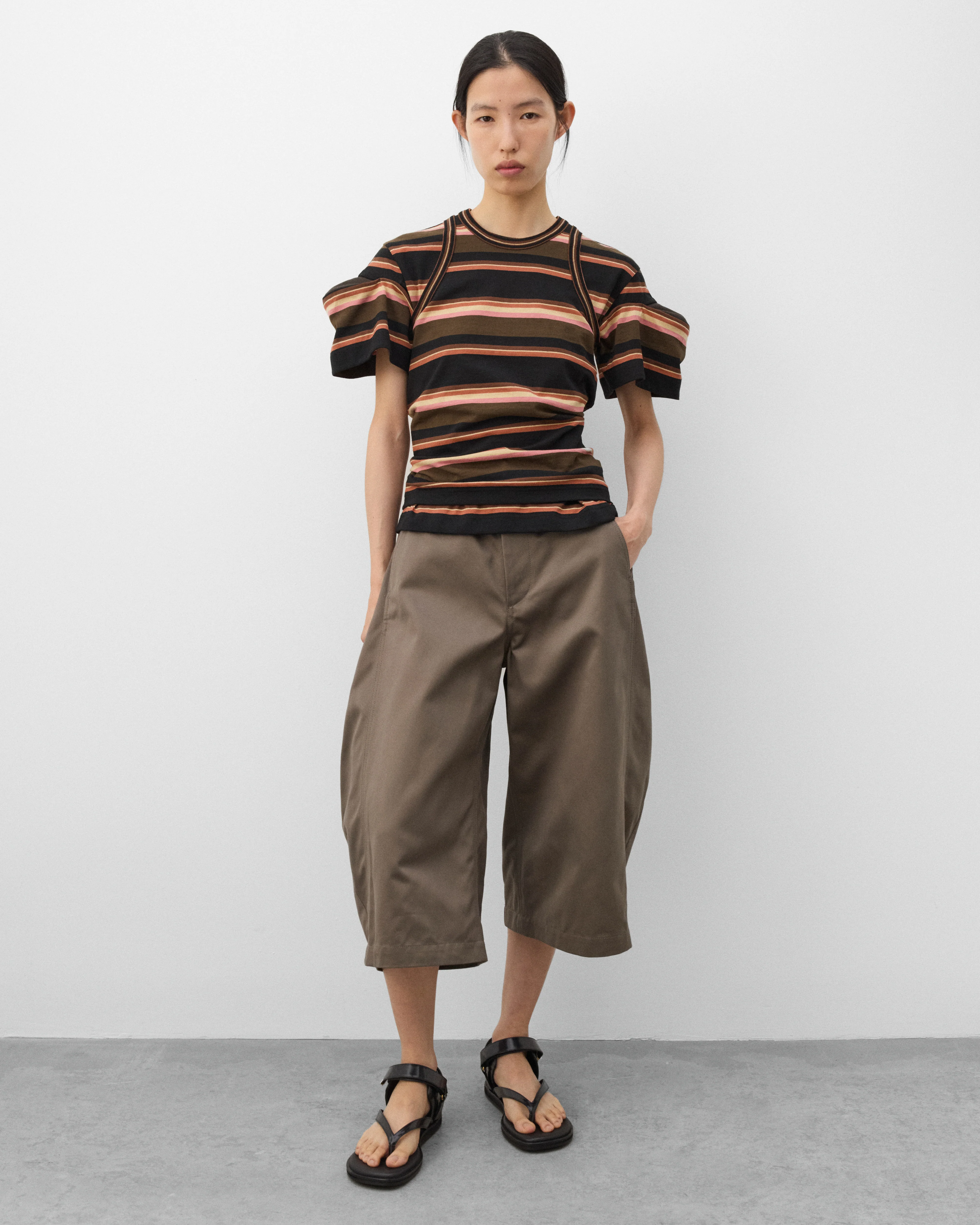 sacai - Women's Horizontal Stripe Tank Top - (Brown) - Image 6