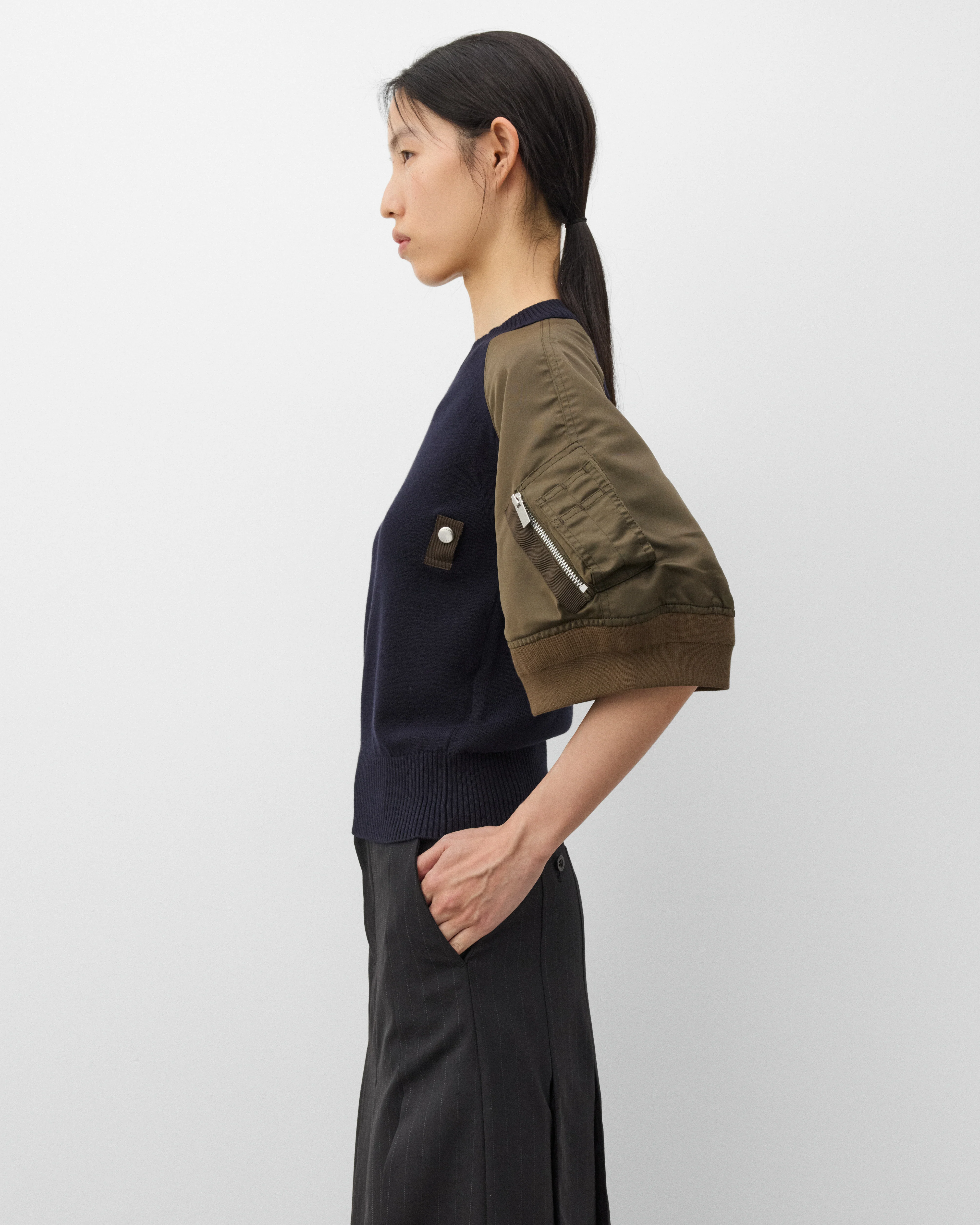 sacai - Women's Short Sleeve Pullover - (Khaki) - Image 4