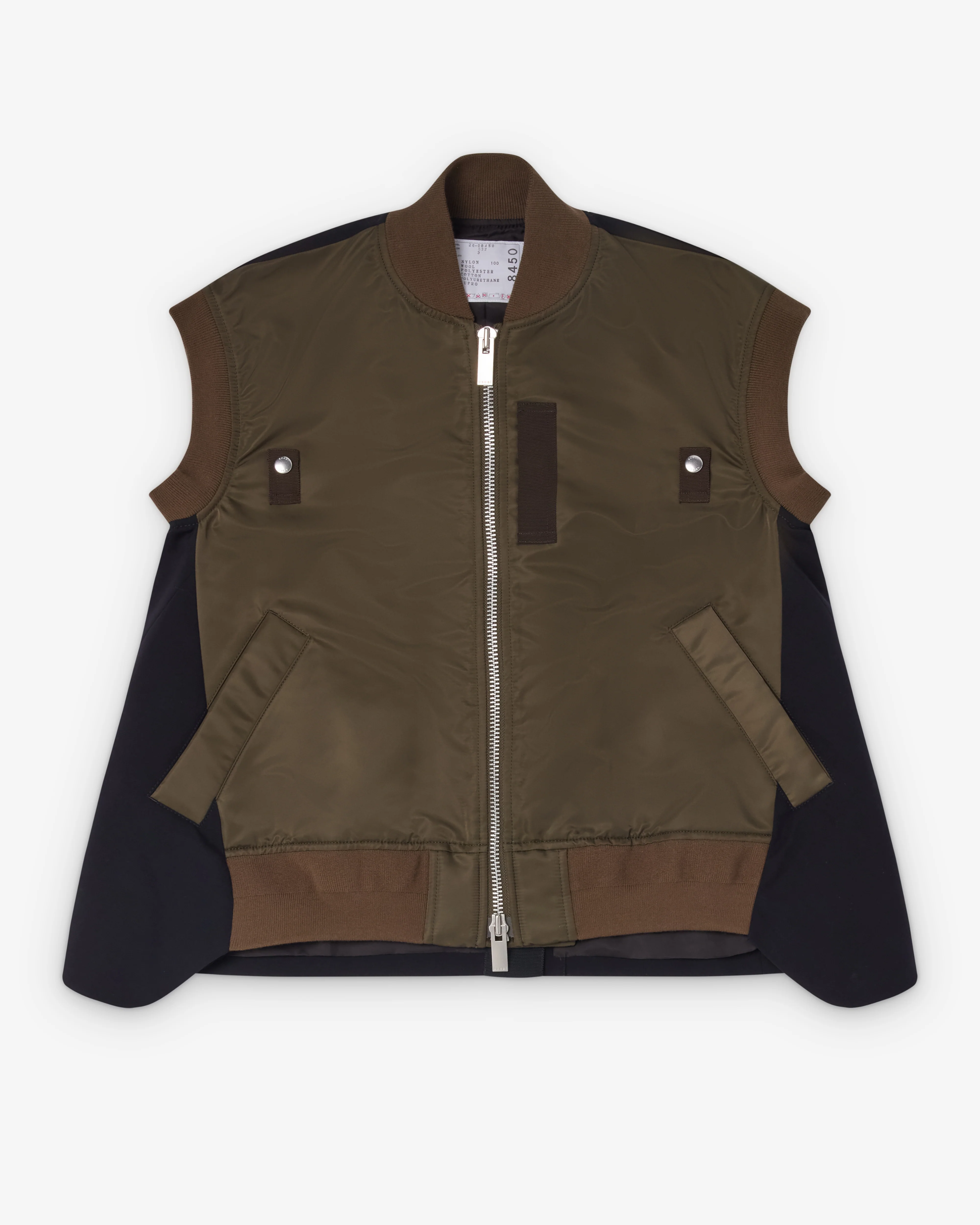 Sacai - Women's Nylon Twill Suiting Vest - (Khaki/Navy)