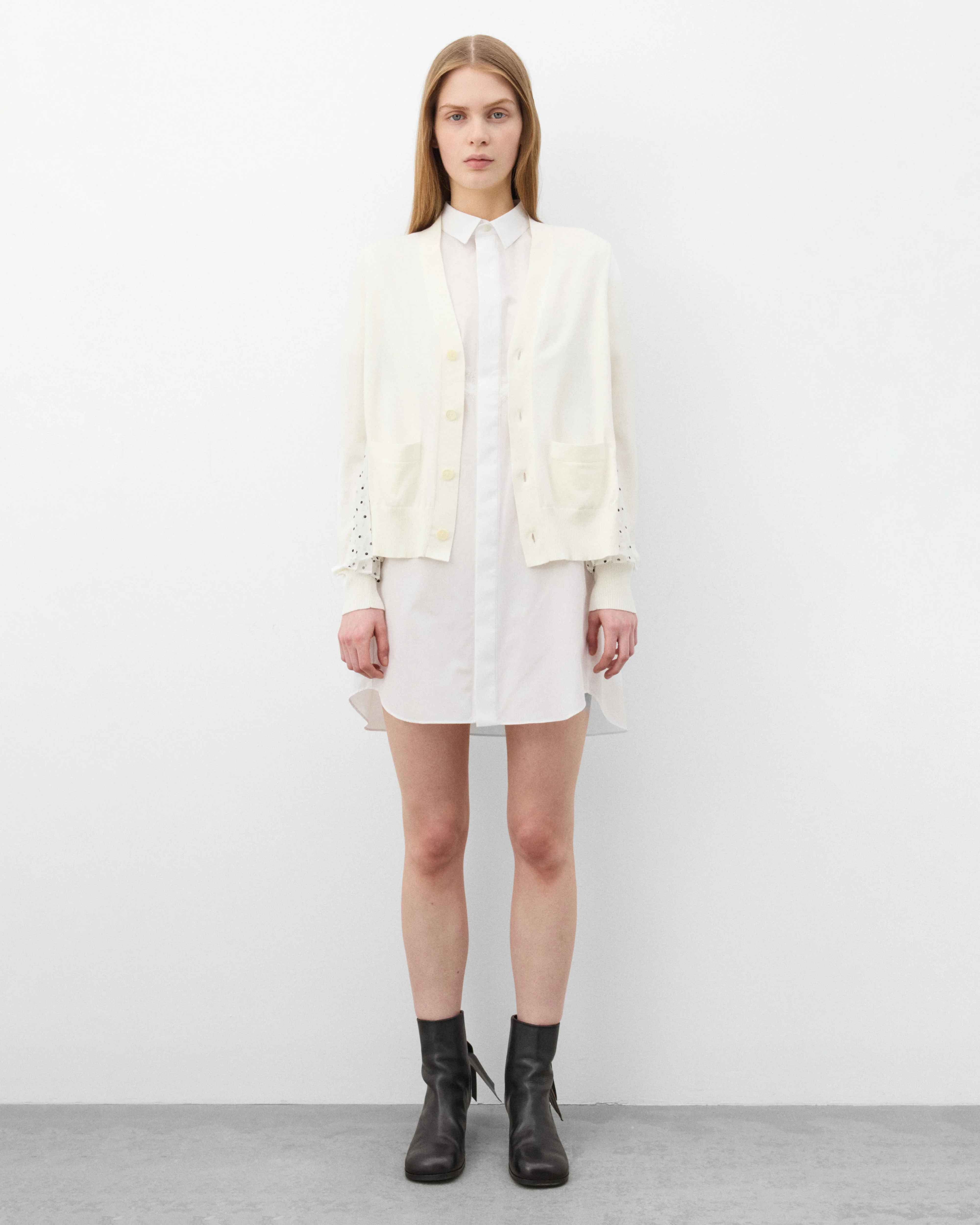 Sacai - Women's Pattern Mix Cardigan - (White/Black) - Image 6